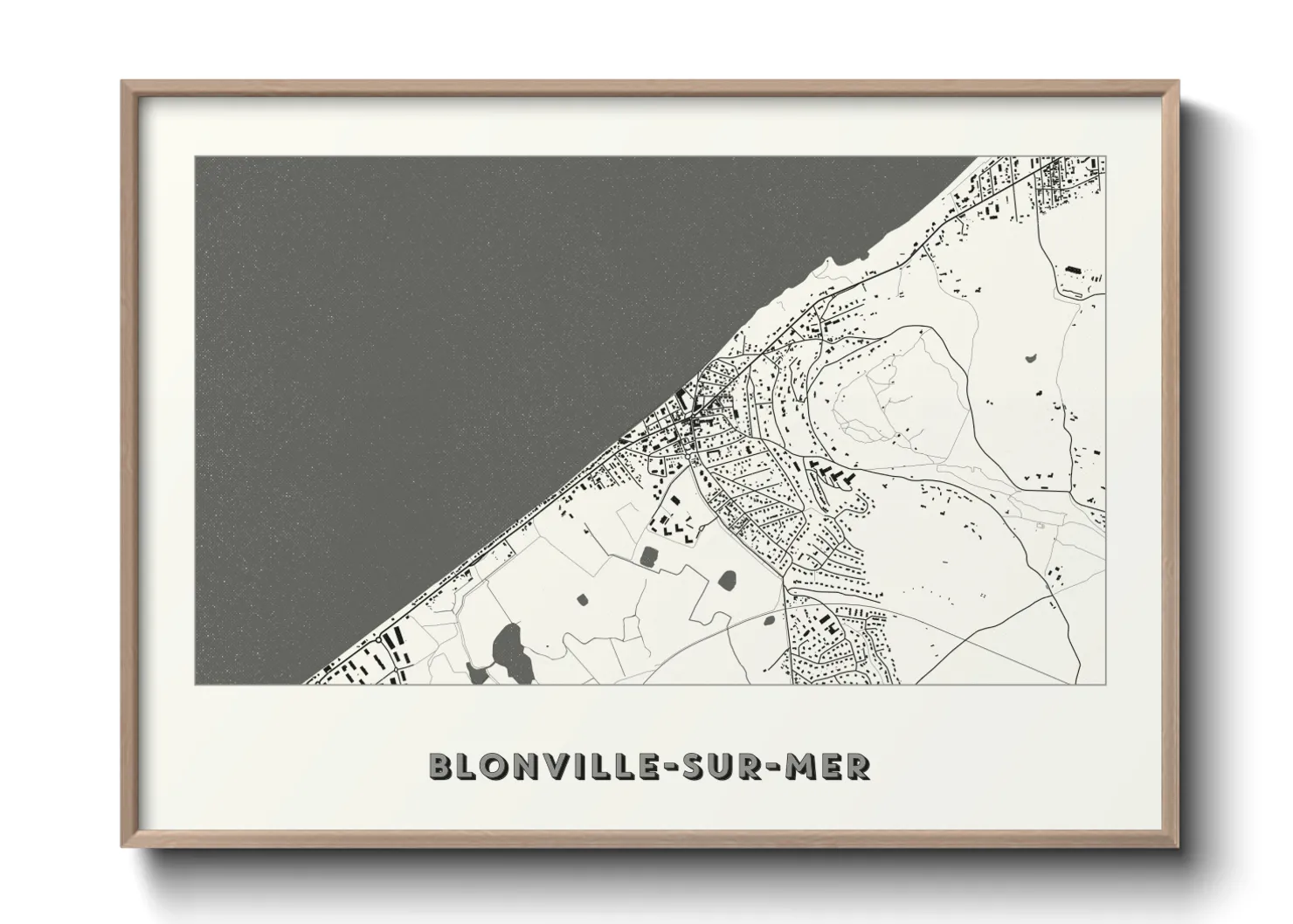Une affiche de carte sur Blonville-sur-Mer