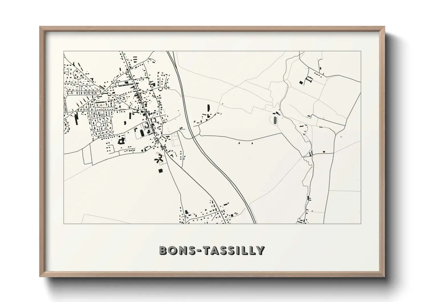 Une affiche de carte sur Bons-Tassilly