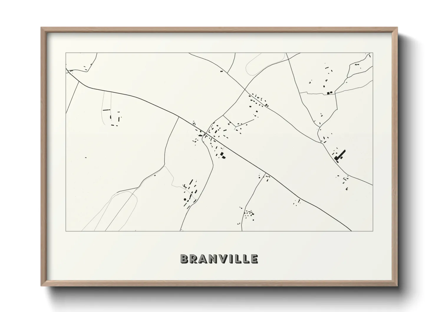 Une affiche de carte sur Branville