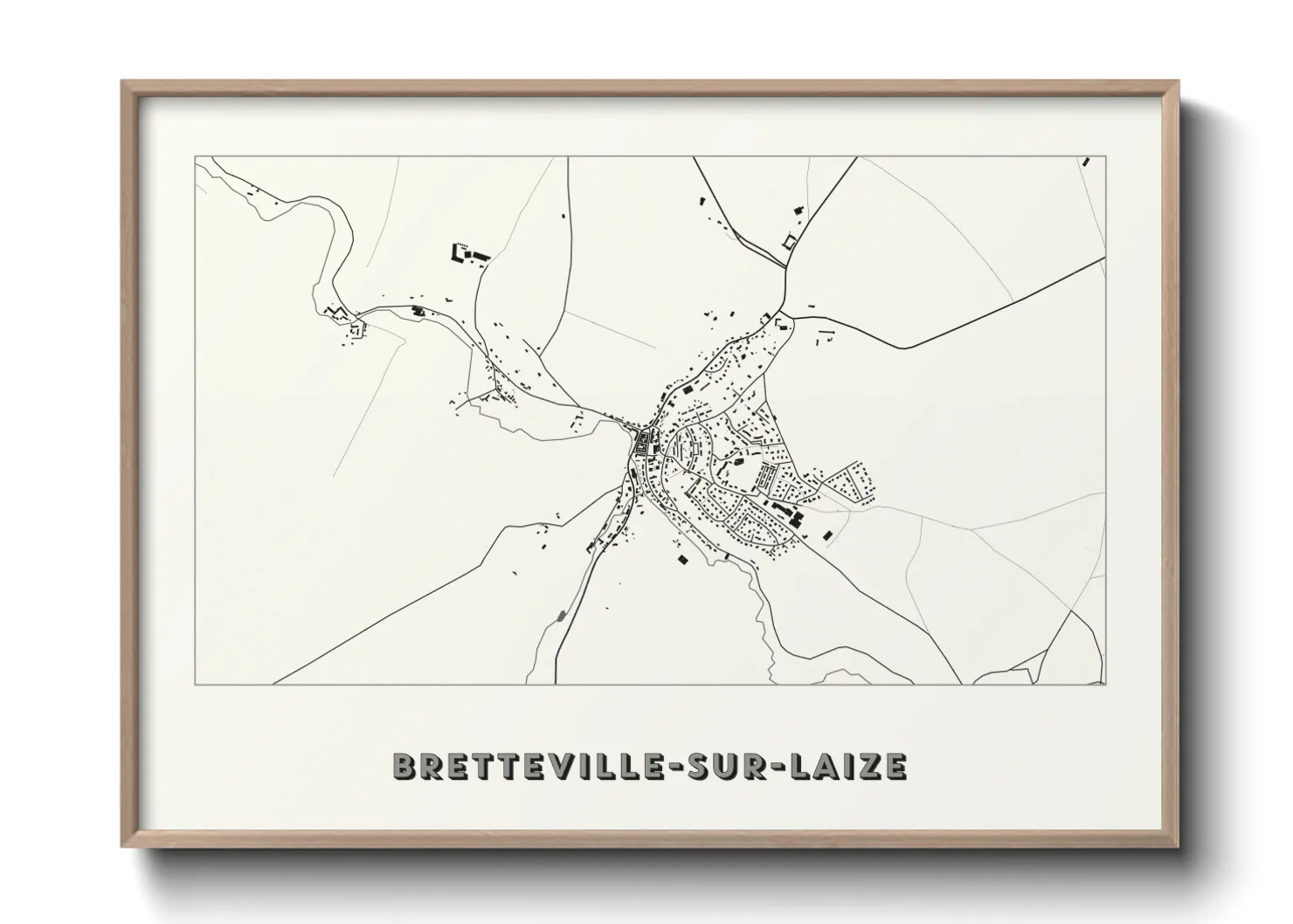 Une affiche de carte sur Bretteville-sur-Laize