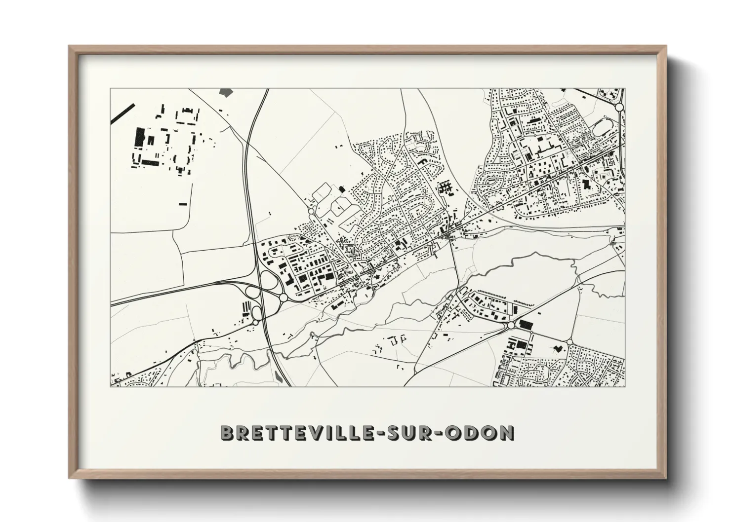 Une affiche de carte sur Bretteville-sur-Odon