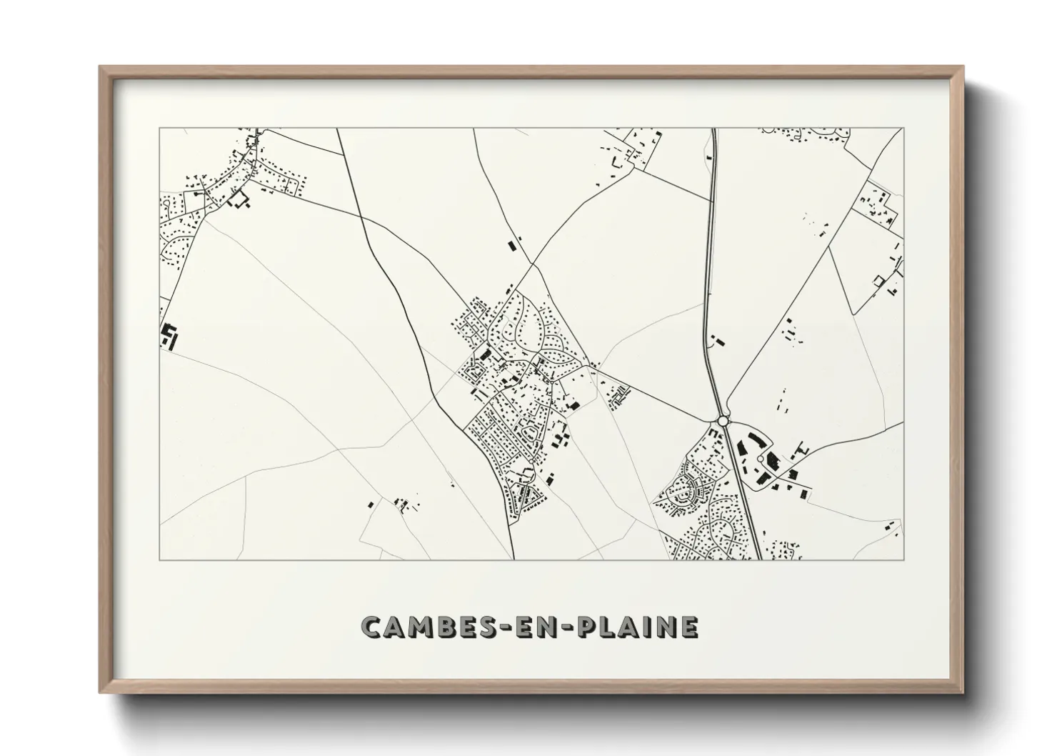 Une affiche de carte sur Cambes-en-Plaine