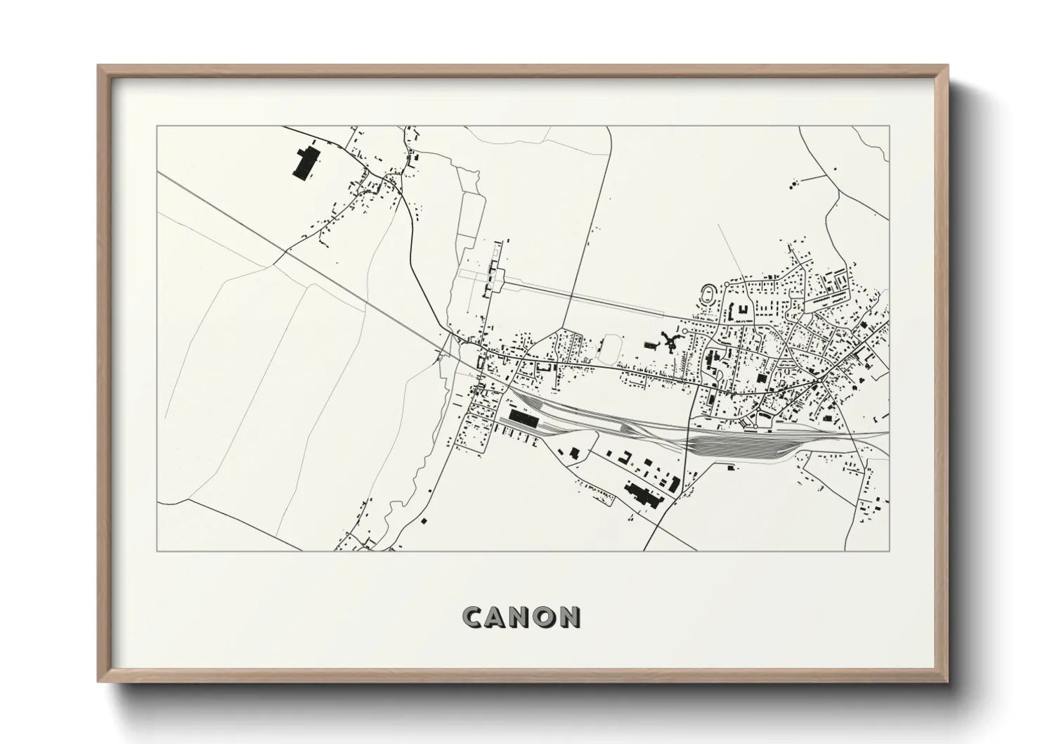 Une affiche de carte sur Canon