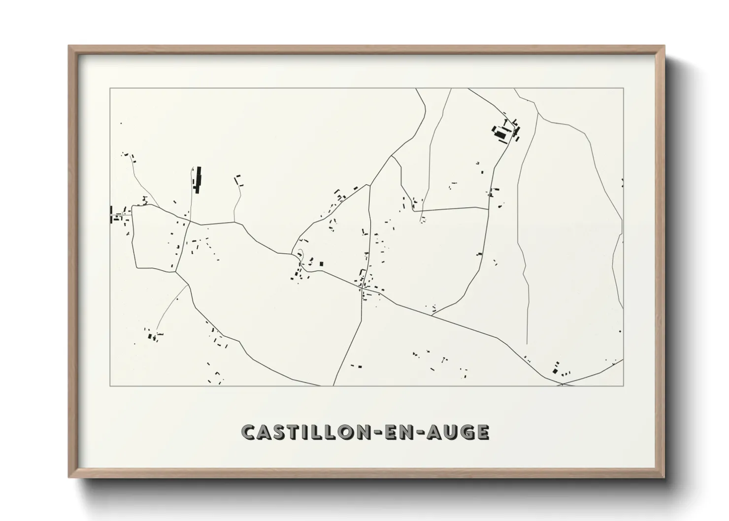 Une affiche de carte sur Castillon-en-Auge