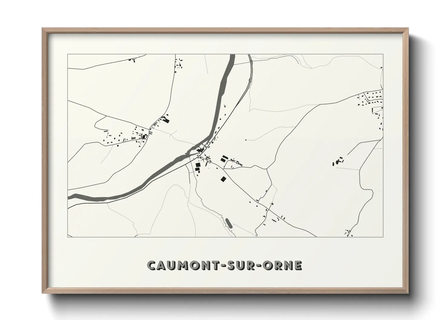 Une affiche de carte sur Caumont-sur-Orne