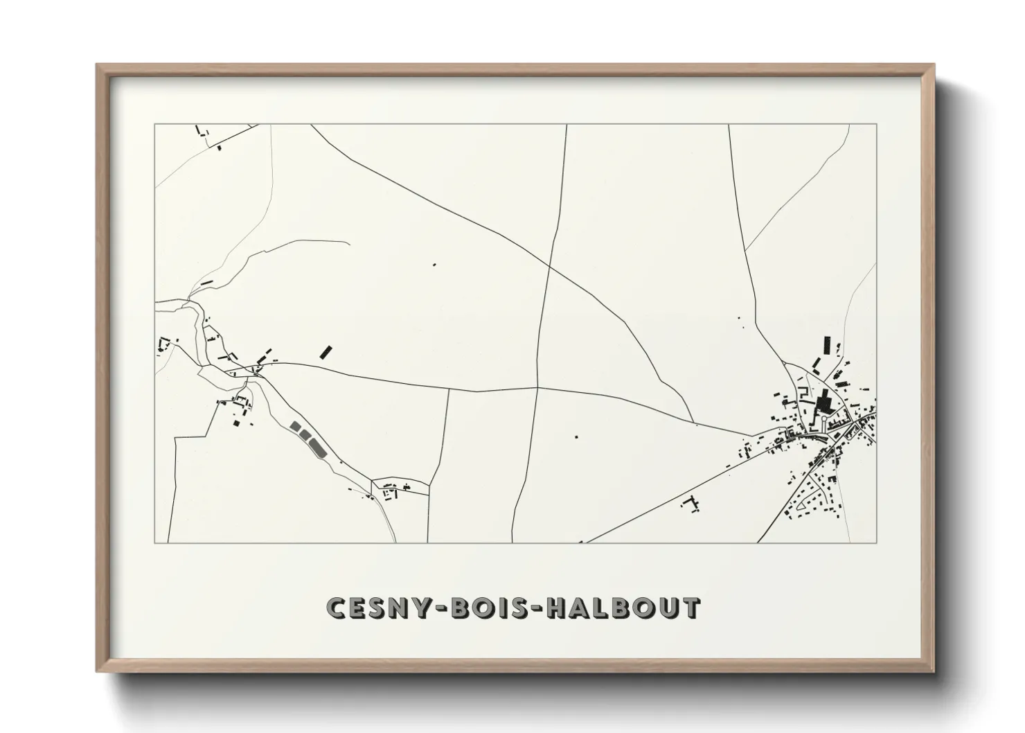 Une affiche de carte sur Cesny-Bois-Halbout