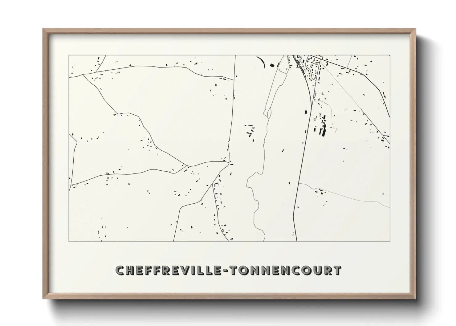 Une affiche de carte sur Cheffreville-Tonnencourt