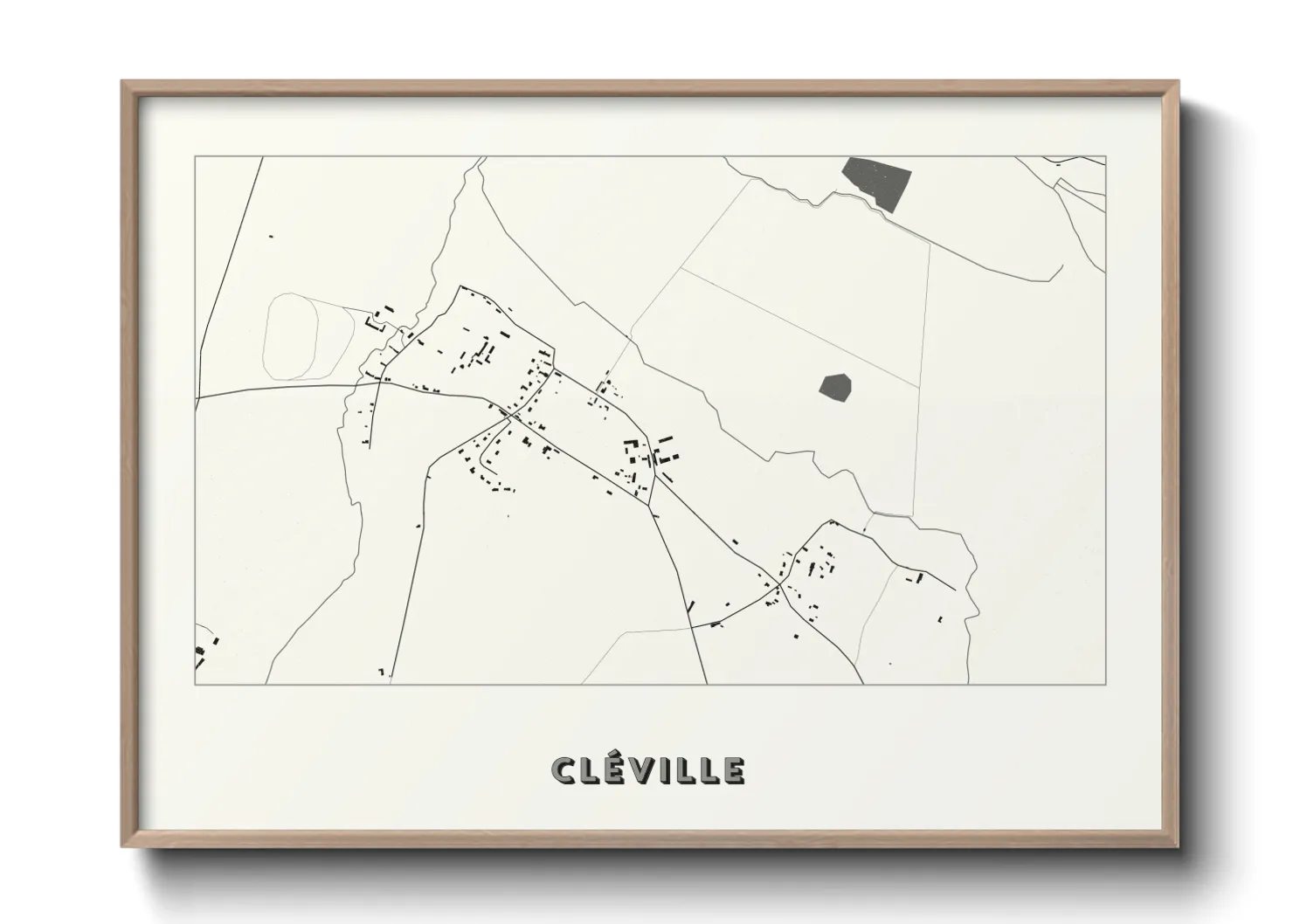 Une affiche de carte sur Cléville