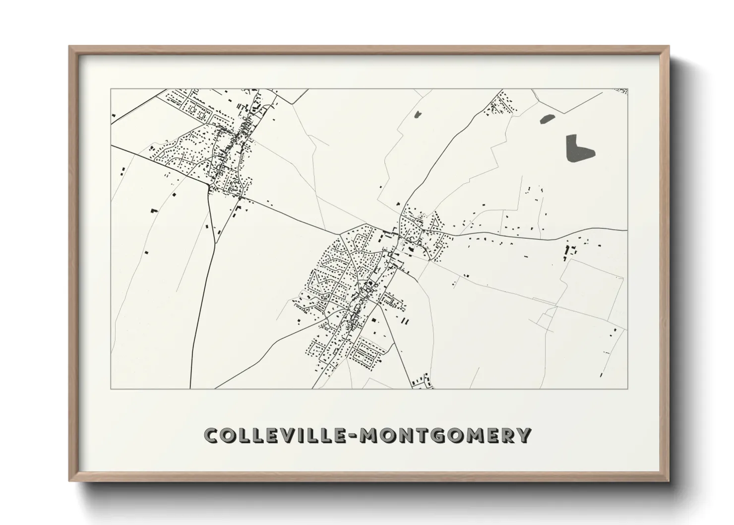 Une affiche de carte sur Colleville-Montgomery