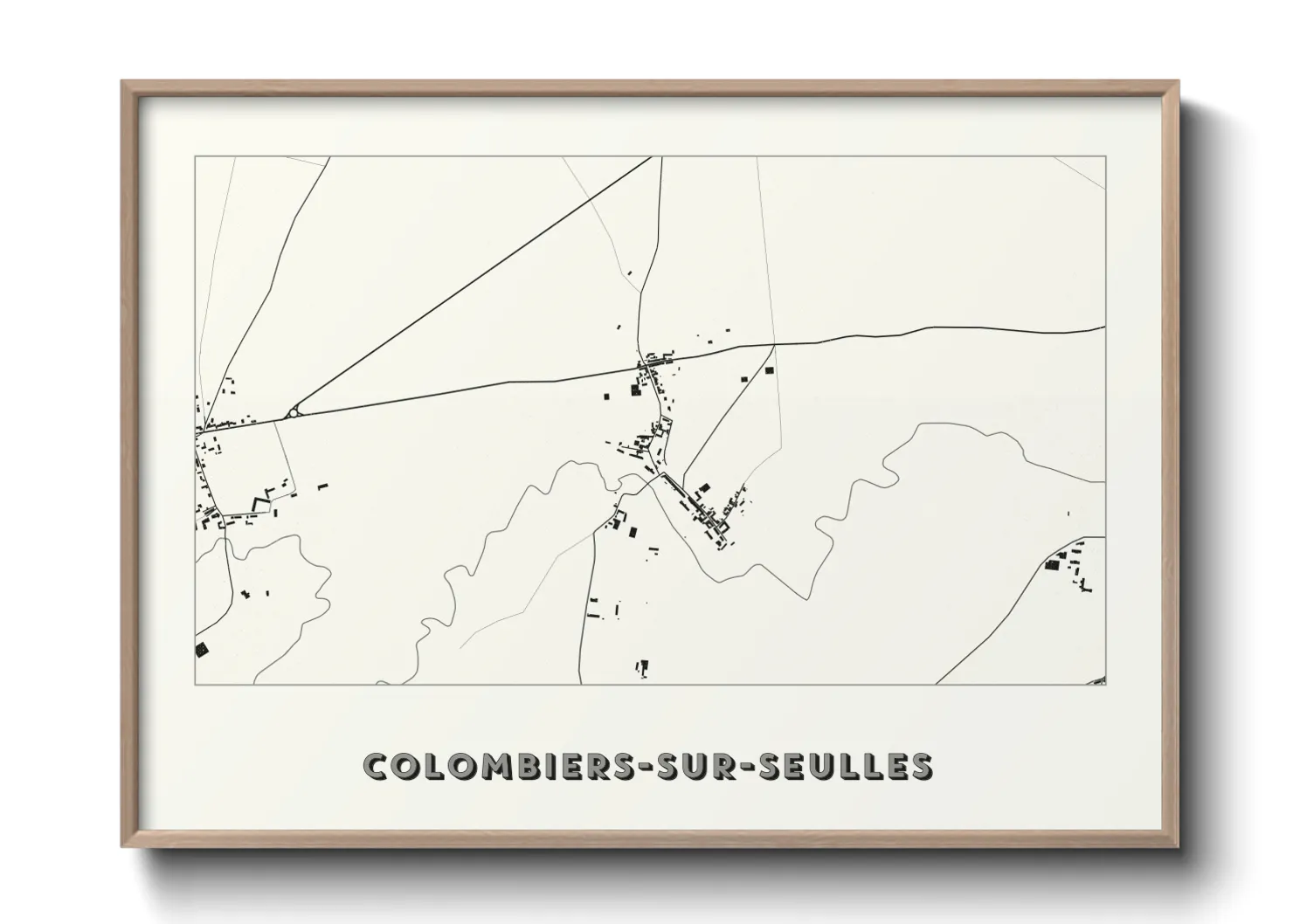 Une affiche de carte sur Colombiers-sur-Seulles