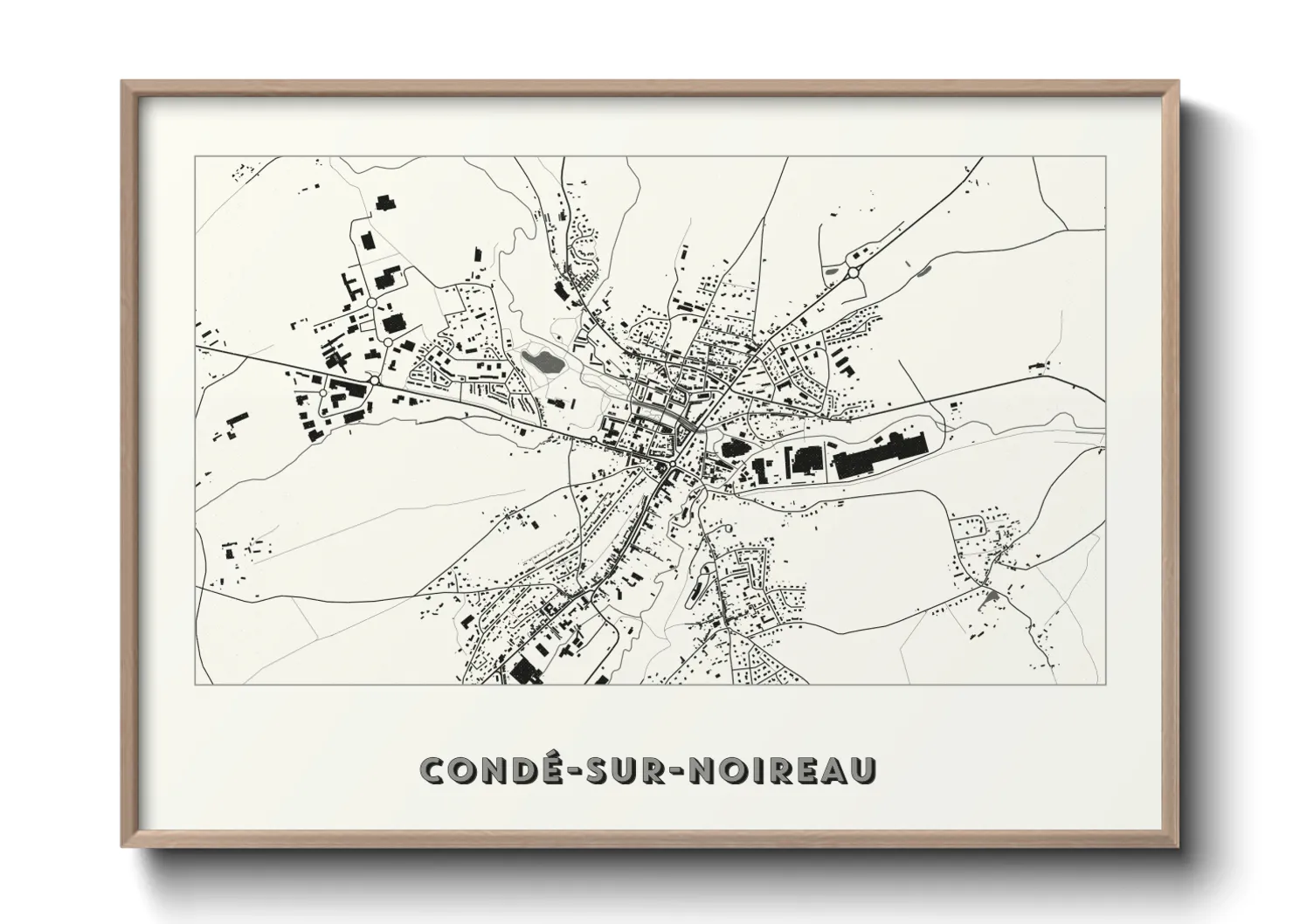 Une affiche de carte sur Condé-sur-Noireau