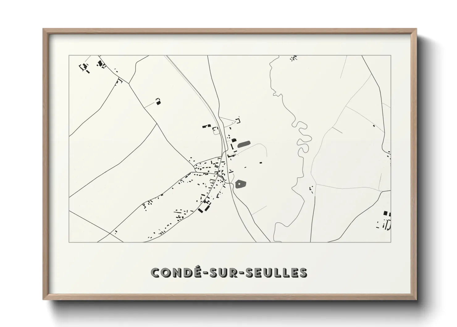 Une affiche de carte sur Condé-sur-Seulles
