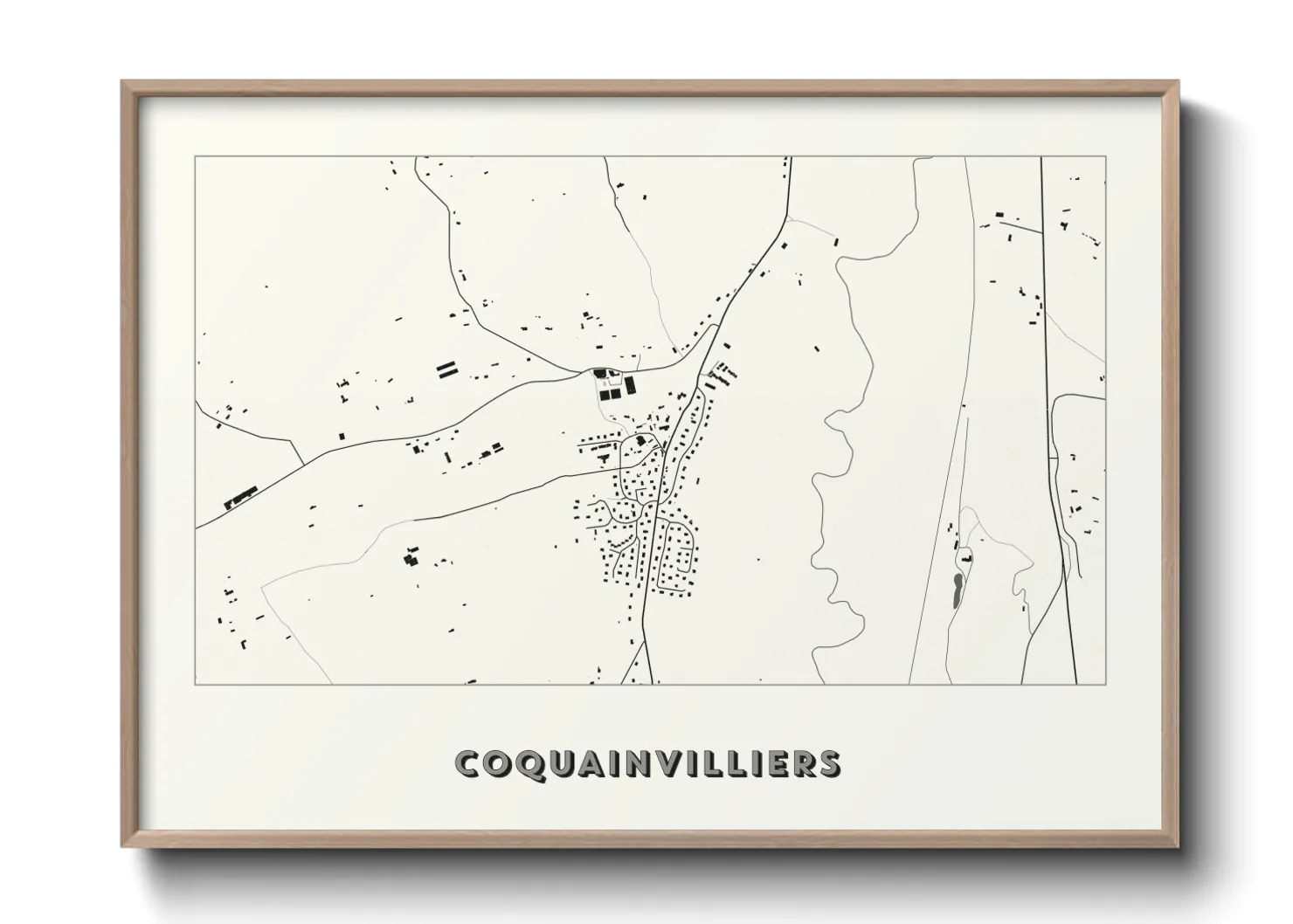 Une affiche de carte sur Coquainvilliers