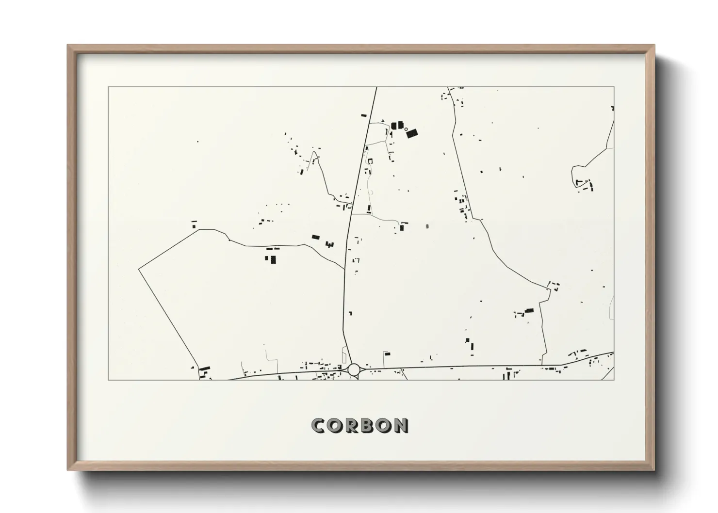 Une affiche de carte sur Corbon