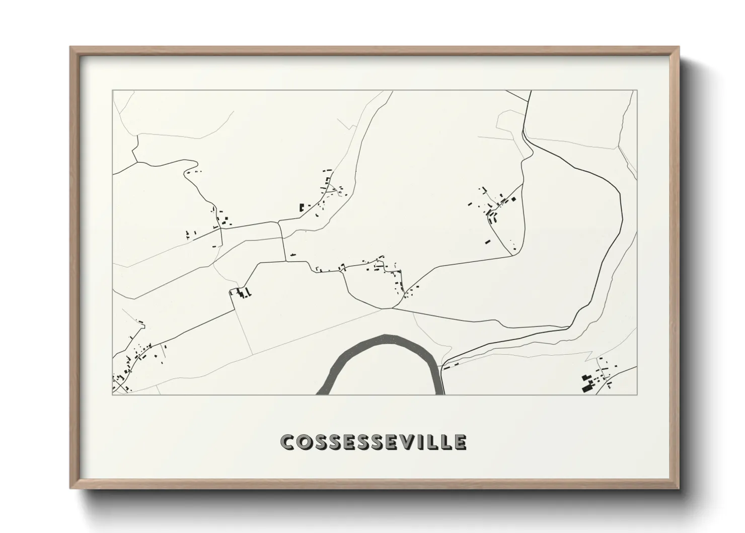 Une affiche de carte sur Cossesseville