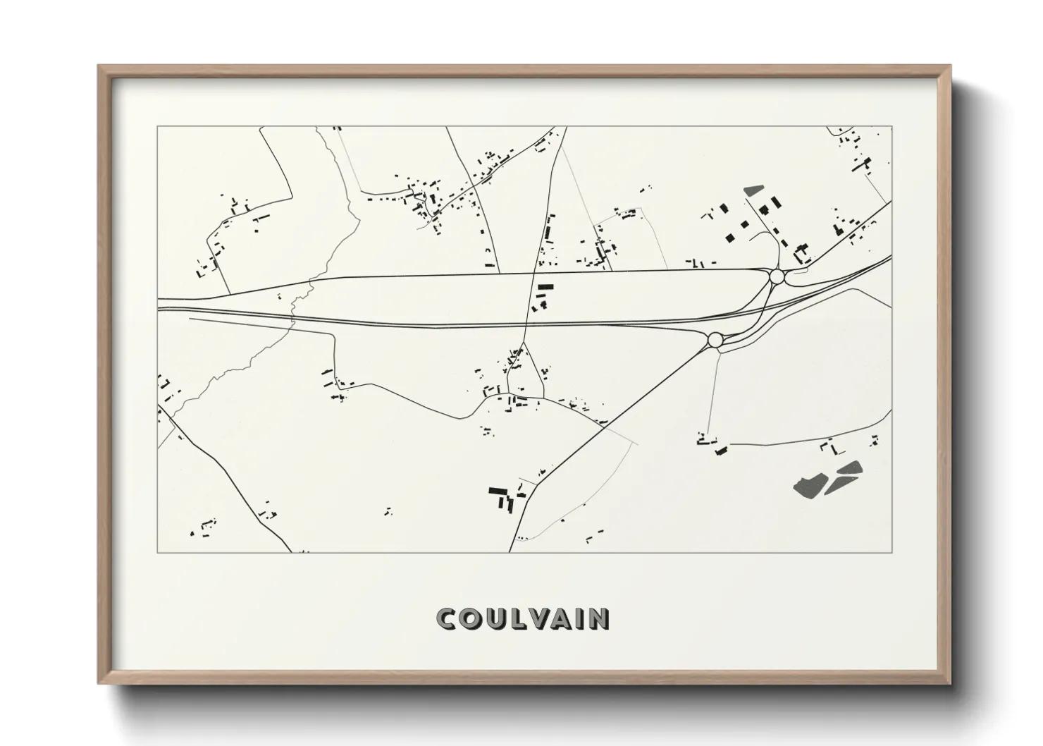 Une affiche de carte sur Coulvain