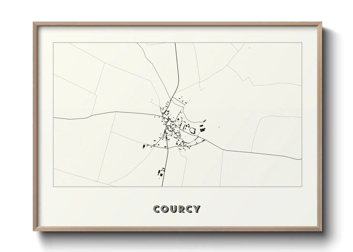 Une affiche de carte sur Courcy