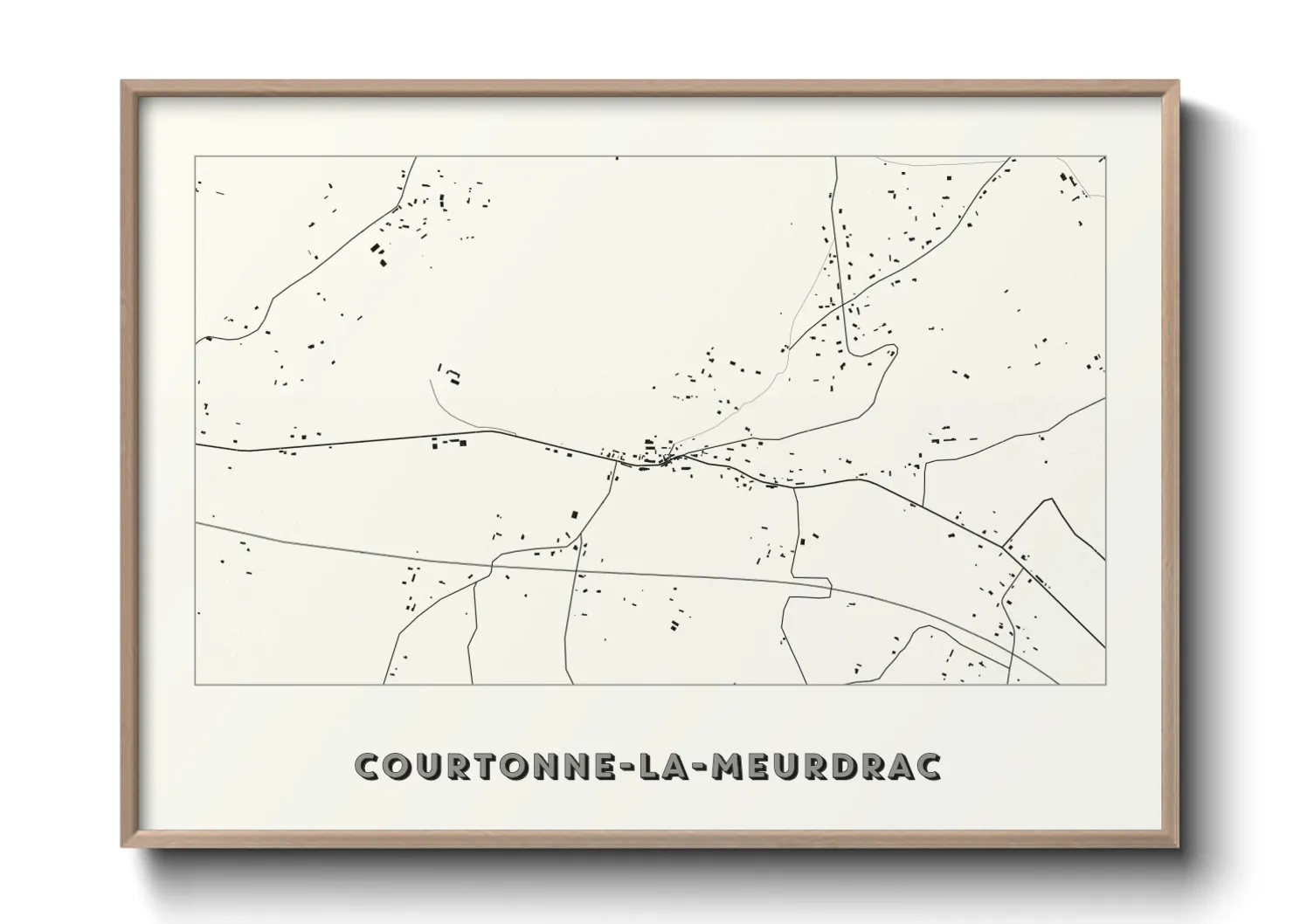 Une affiche de carte sur Courtonne-la-Meurdrac
