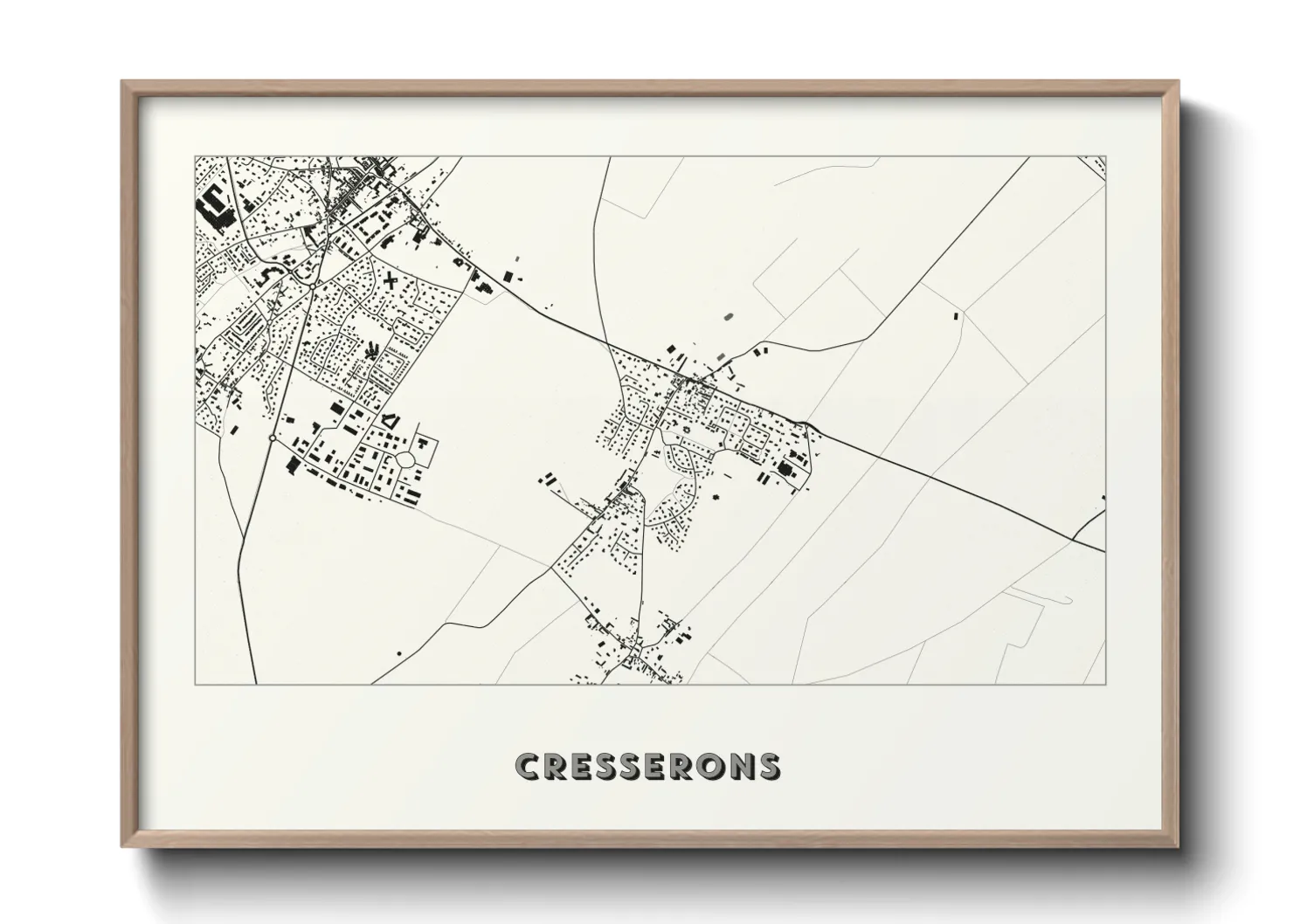 Une affiche de carte sur Cresserons