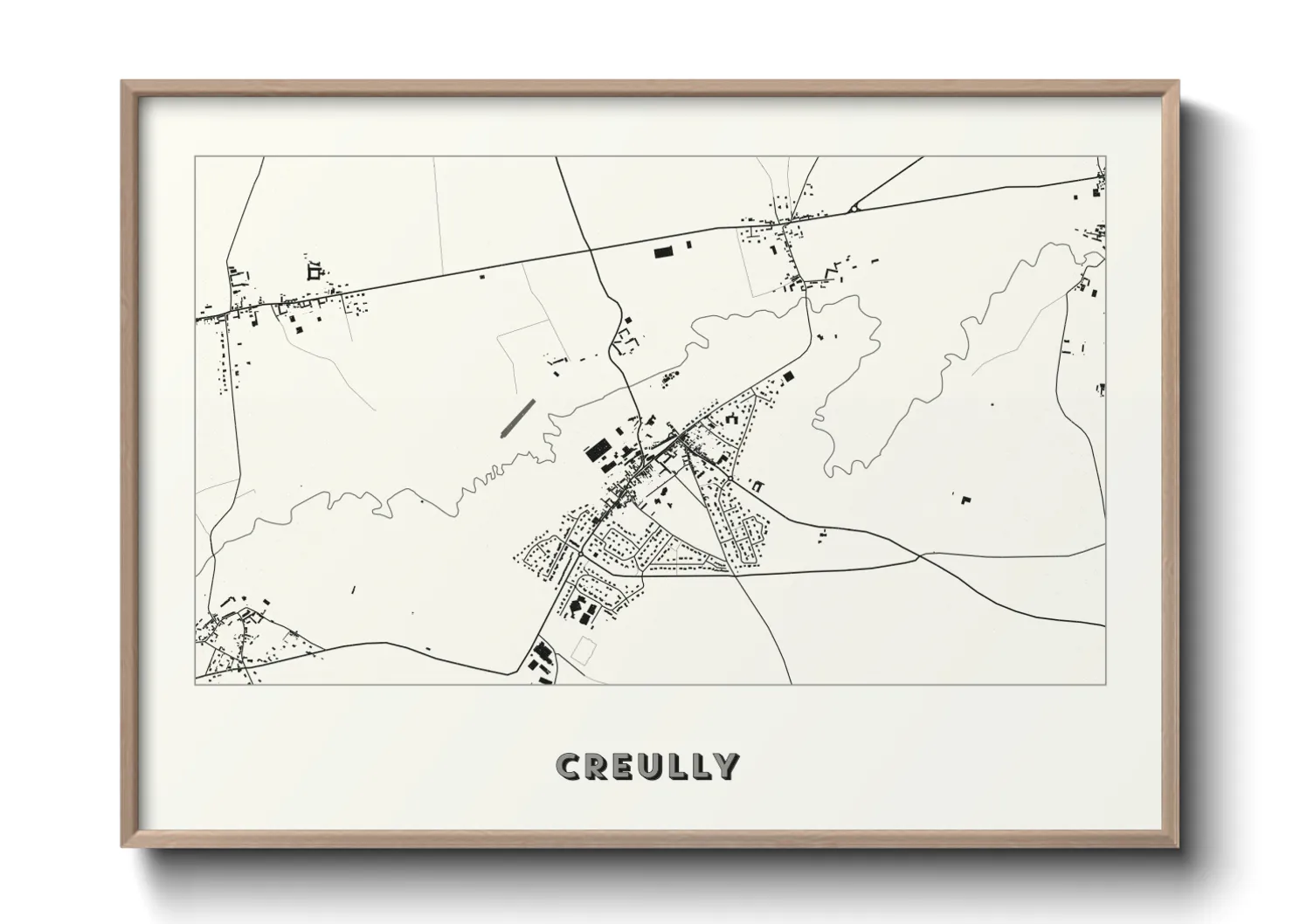 Une affiche de carte sur Creully