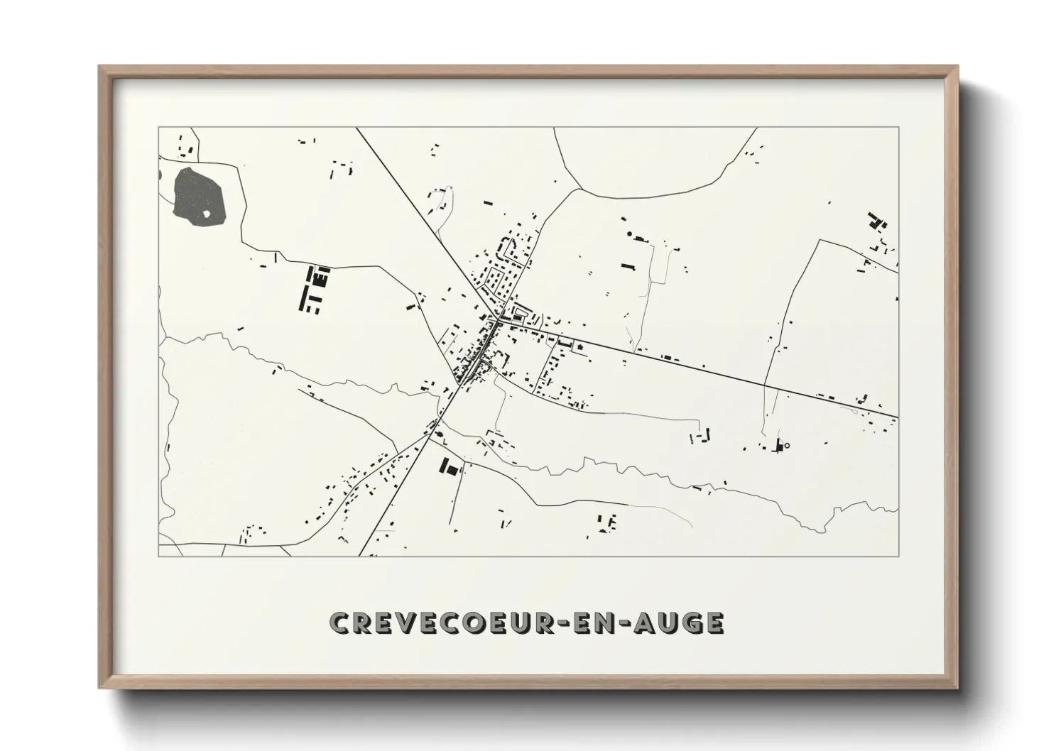 Une affiche de carte sur Crevecoeur-en-Auge