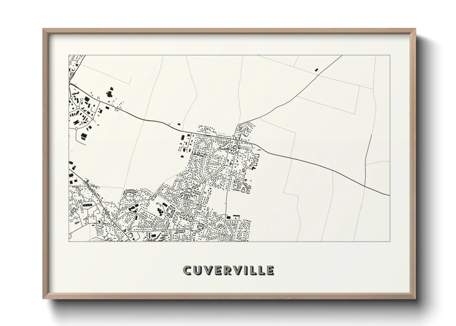 Une affiche de carte sur Cuverville