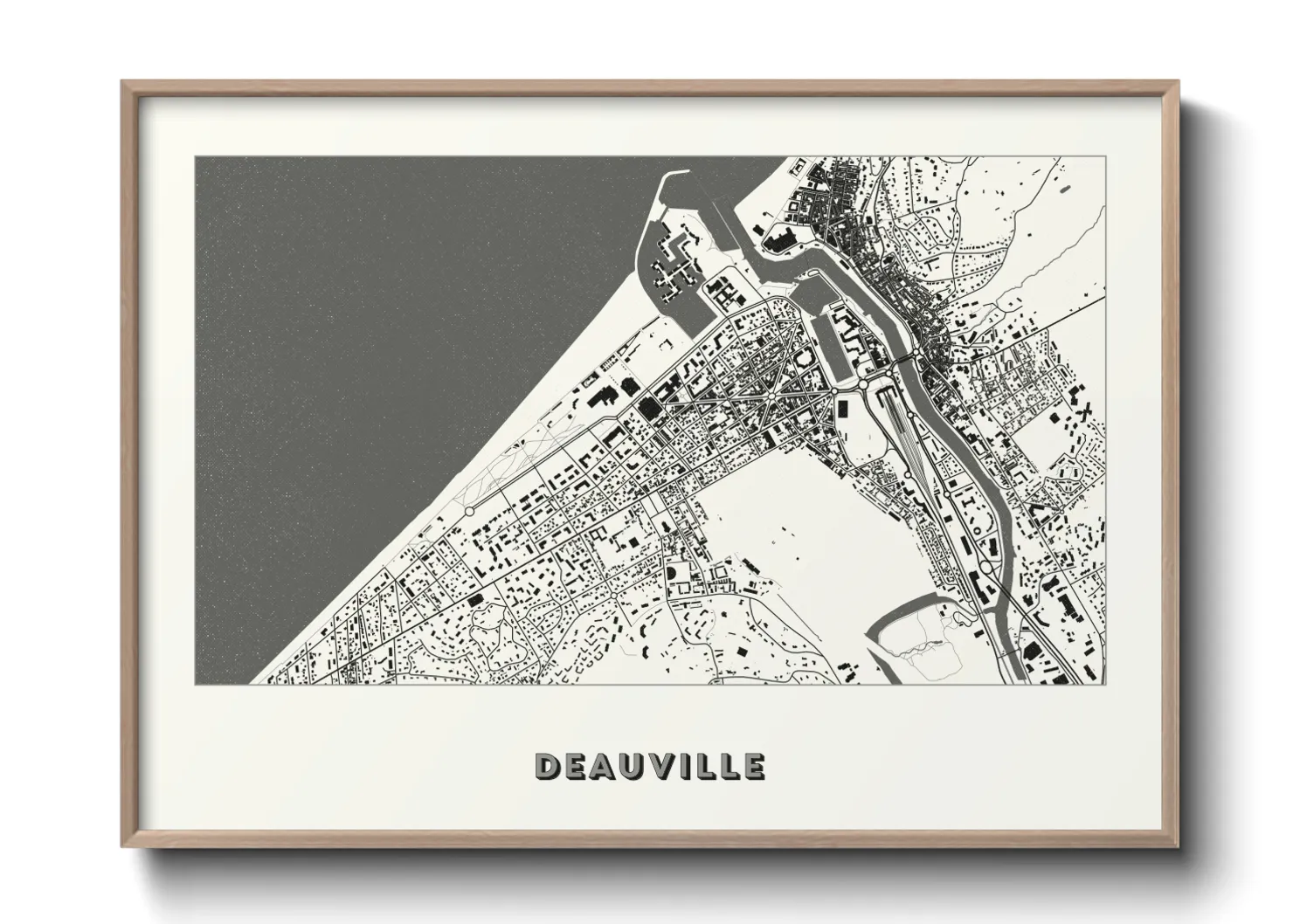 Une affiche de carte sur Deauville