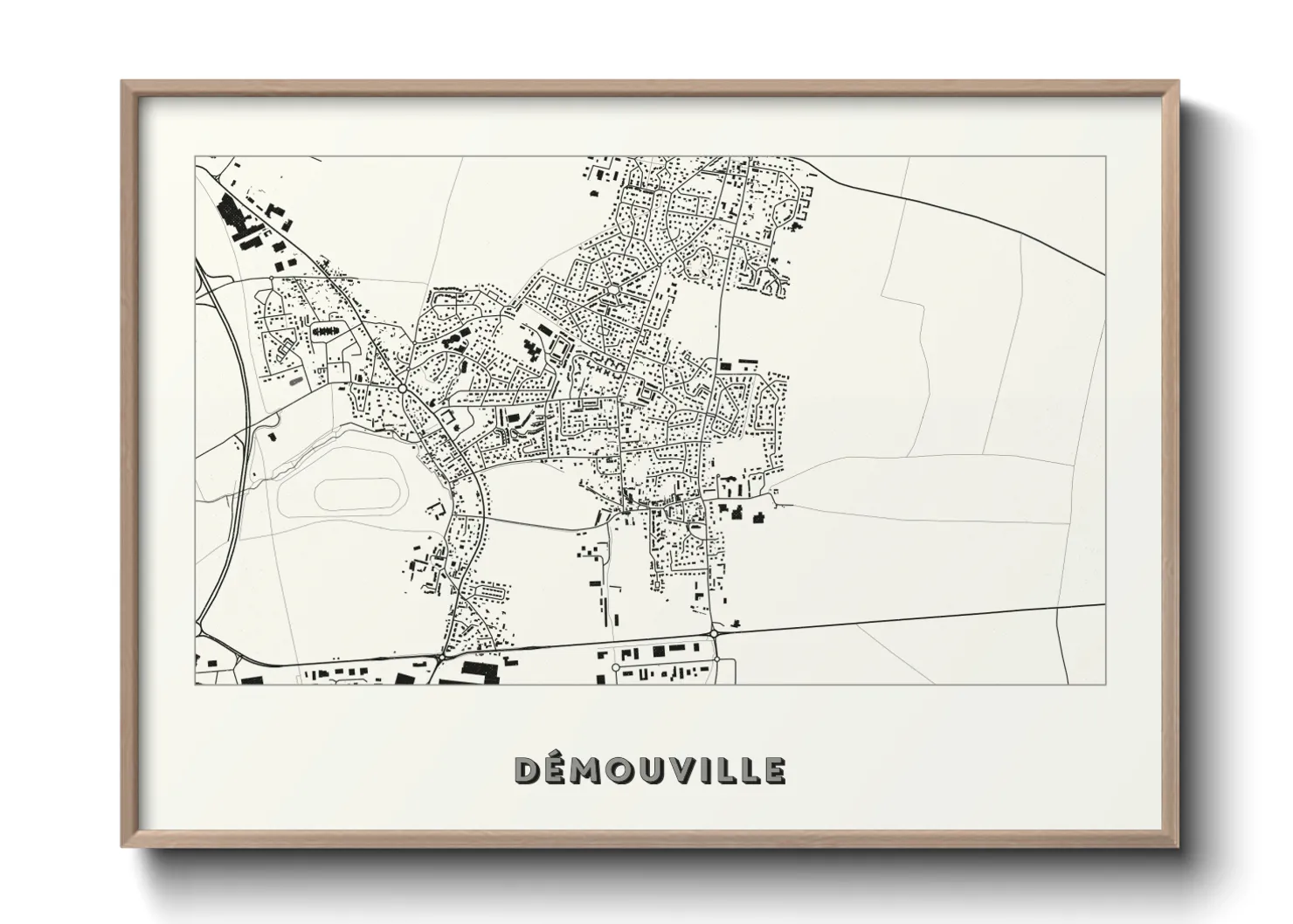 Une affiche de carte sur Démouville