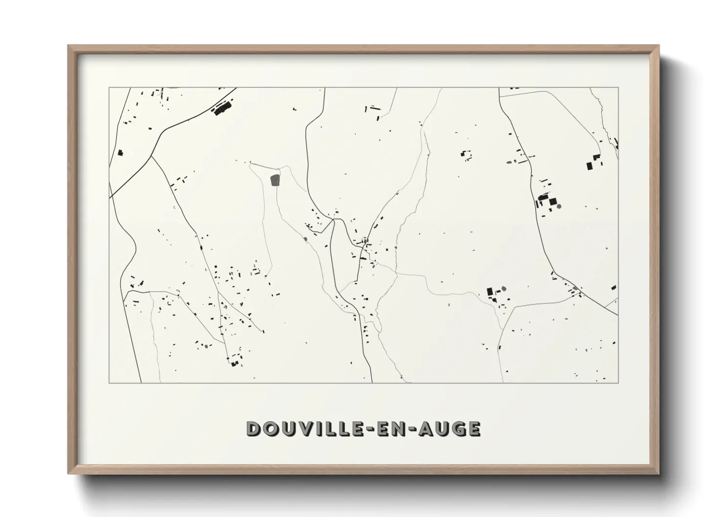 Une affiche de carte sur Douville-en-Auge