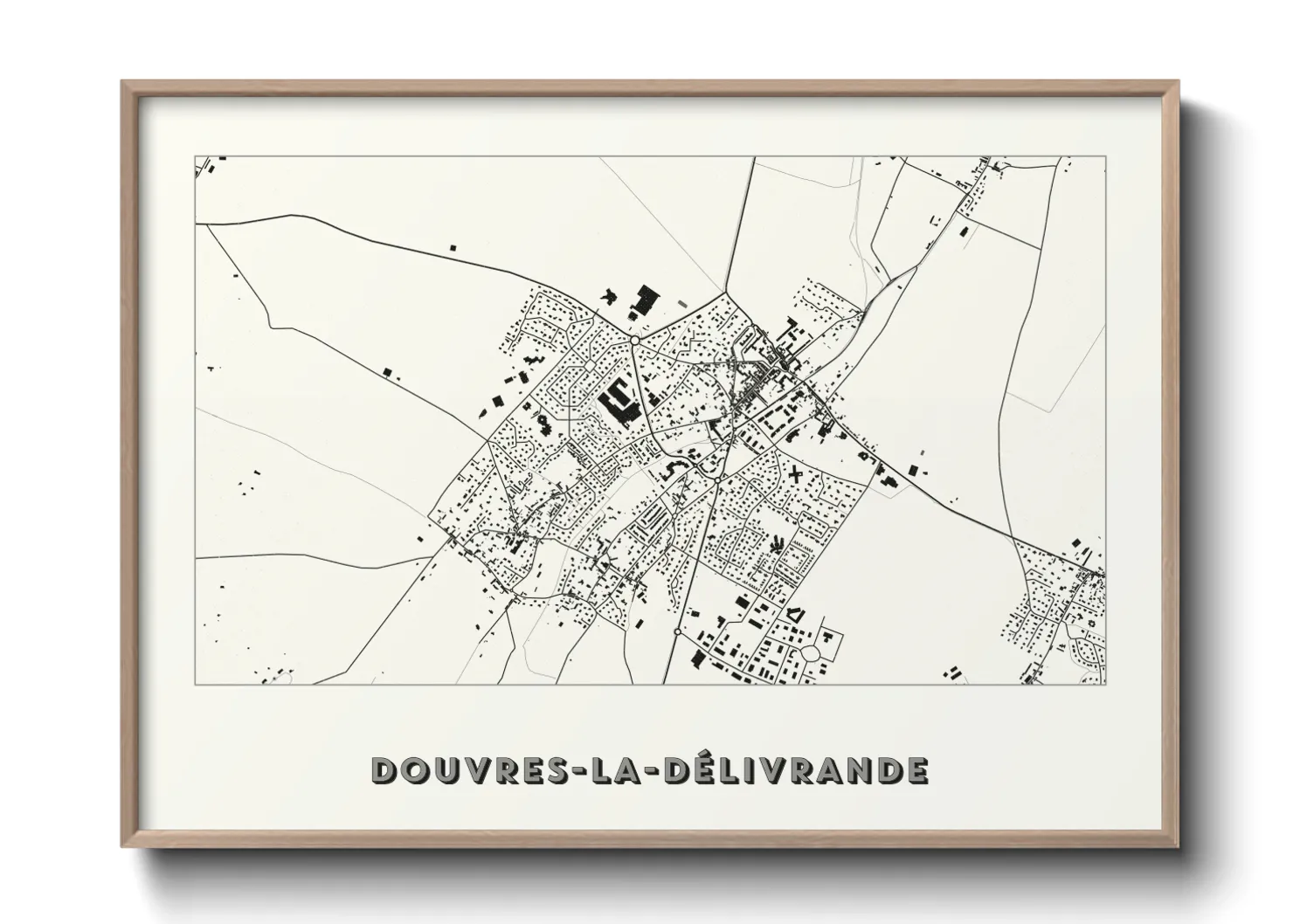 Une affiche de carte sur Douvres-la-Délivrande