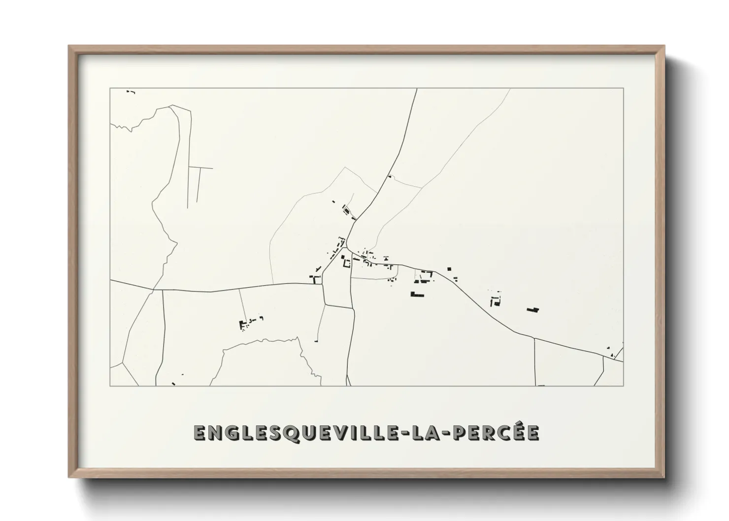 Une affiche de carte sur Englesqueville-la-Percée