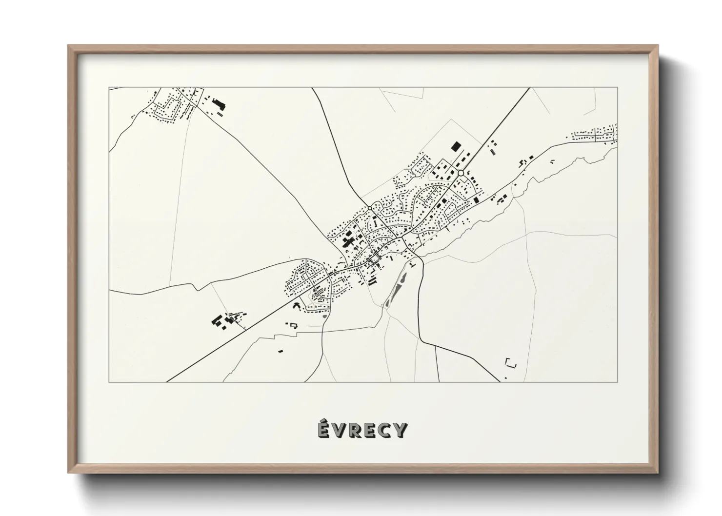 Une affiche de carte sur Évrecy