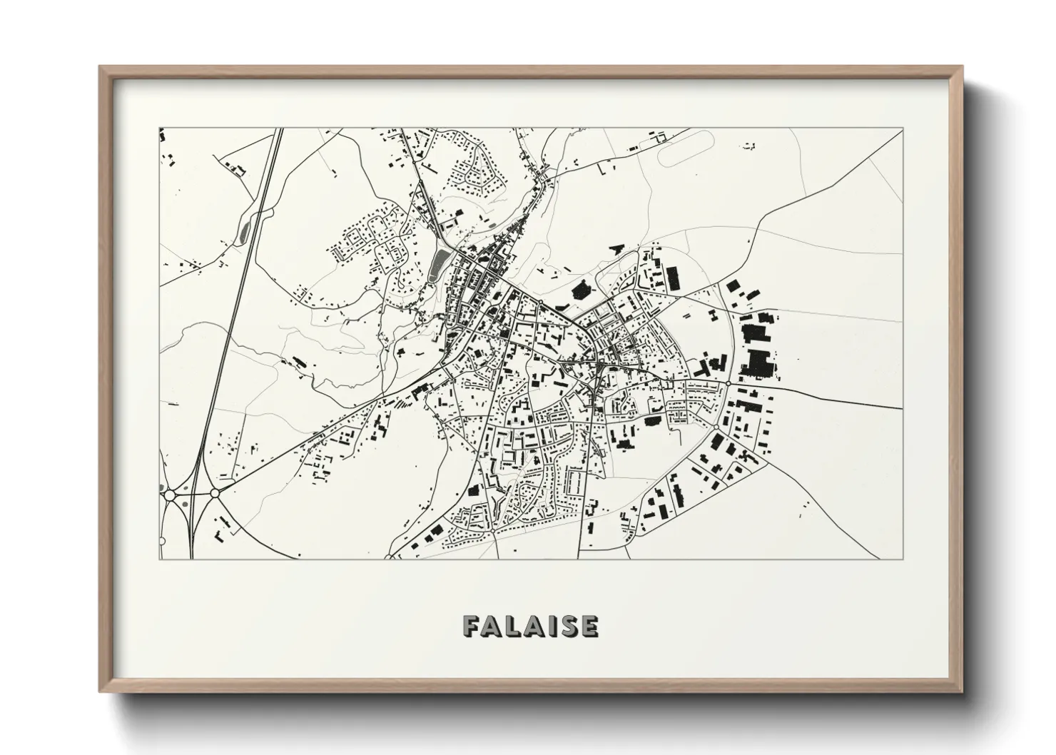 Une affiche de carte sur Falaise