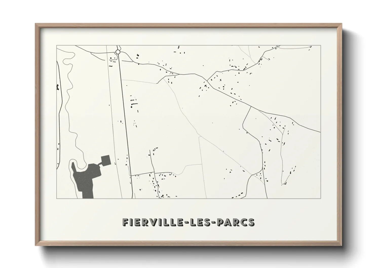 Une affiche de carte sur Fierville-les-Parcs