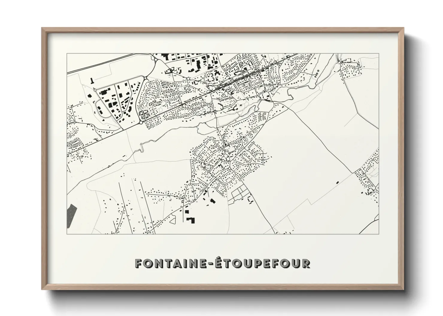 Une affiche de carte sur Fontaine-Étoupefour