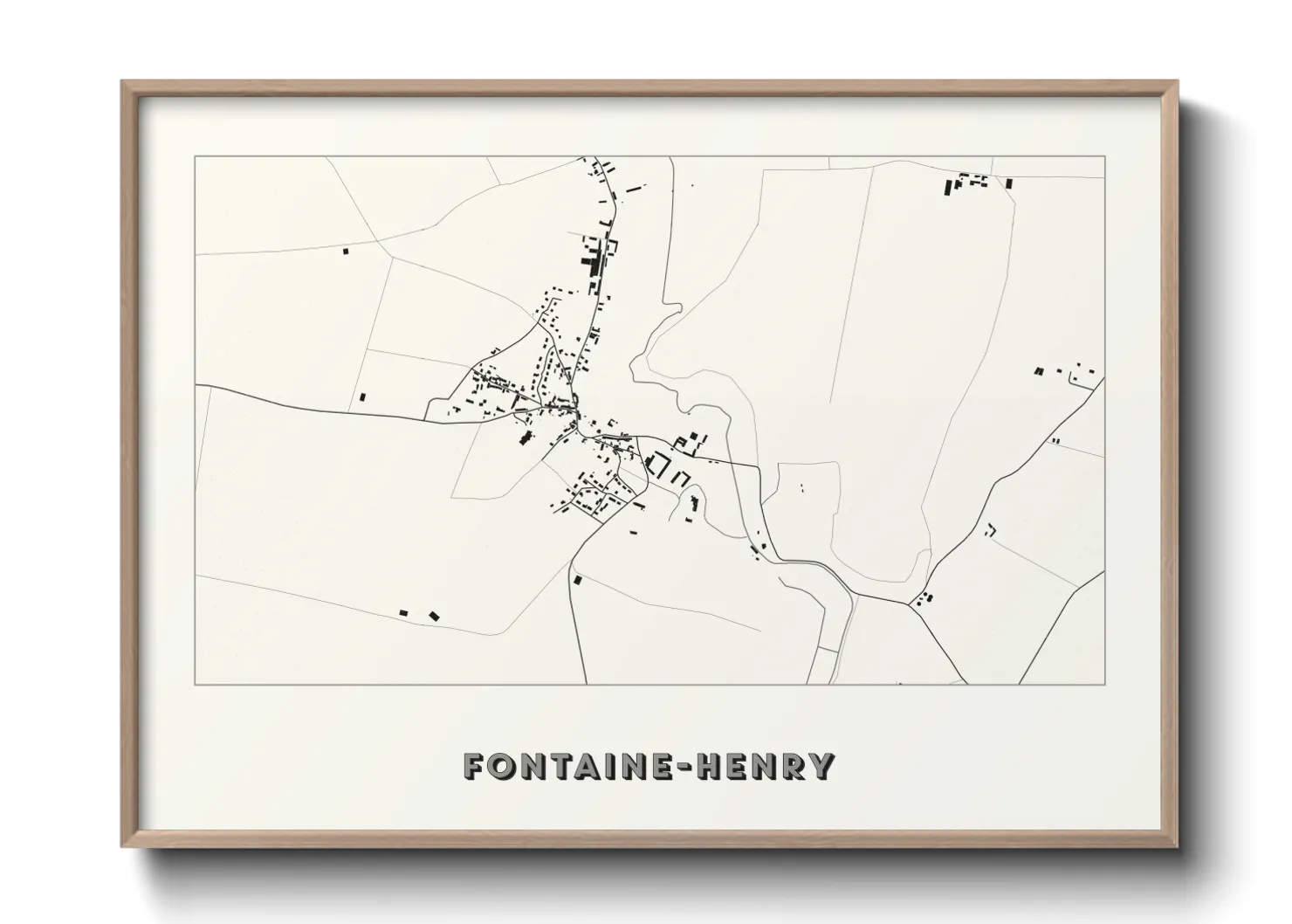 Une affiche de carte sur Fontaine-Henry
