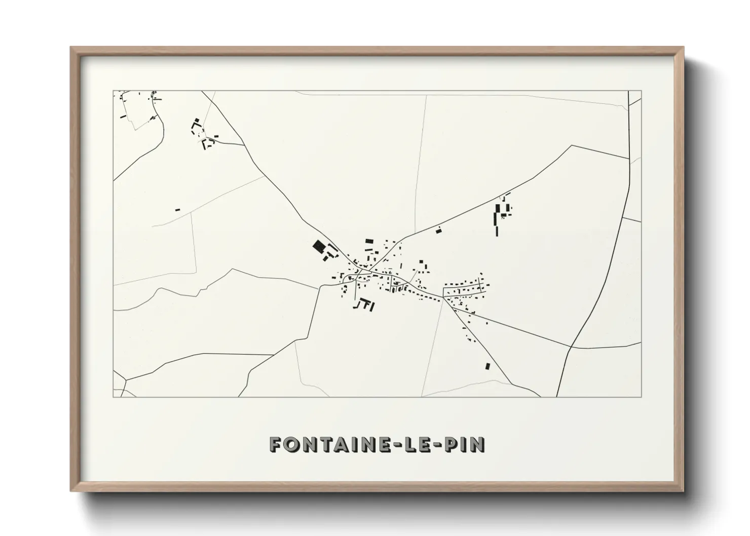 Une affiche de carte sur Fontaine-le-Pin