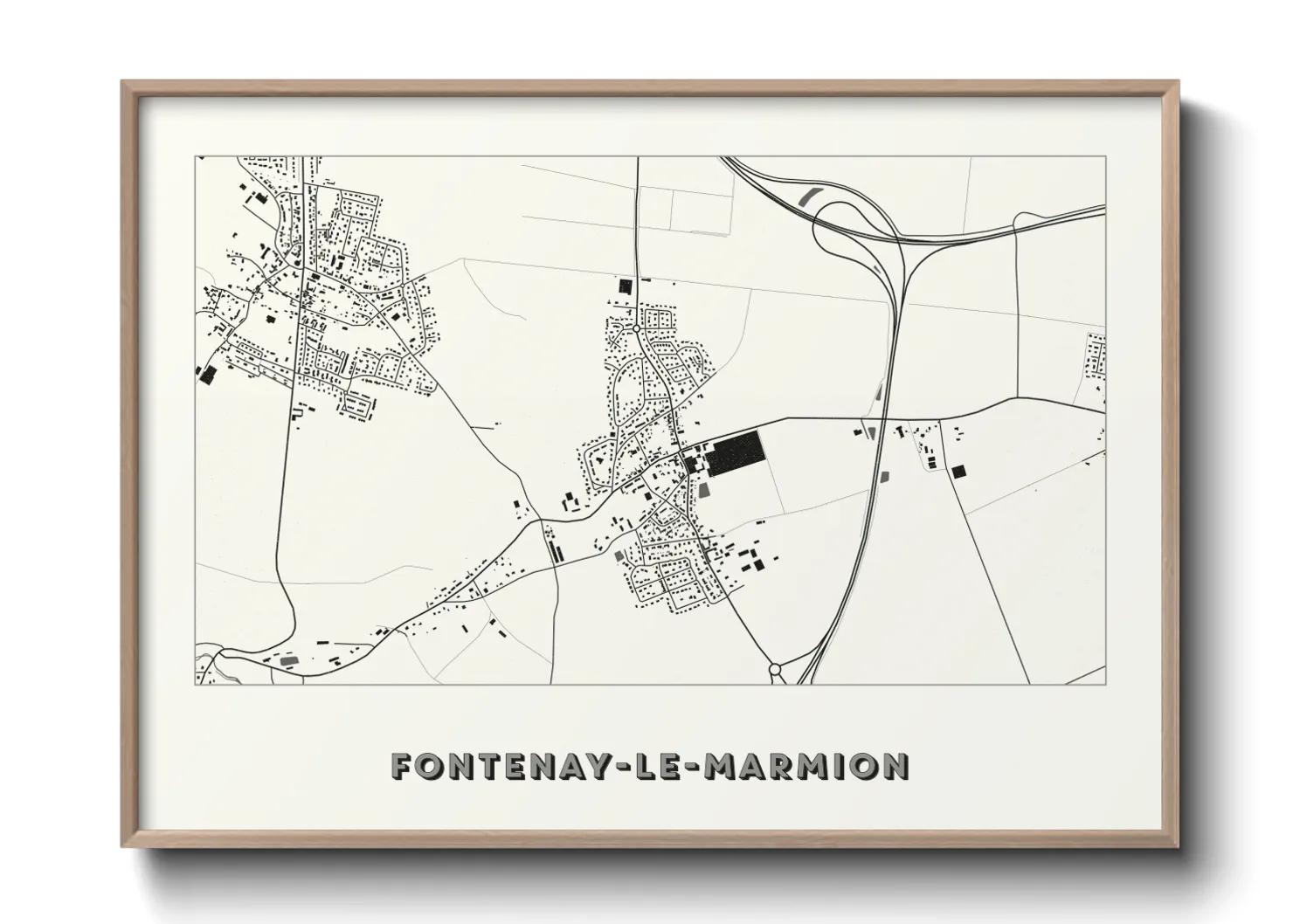 Une affiche de carte sur Fontenay-le-Marmion