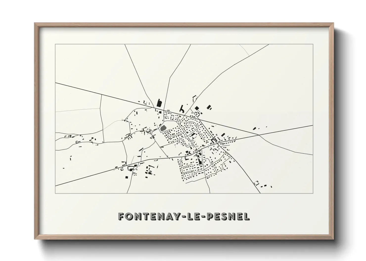 Une affiche de carte sur Fontenay-le-Pesnel