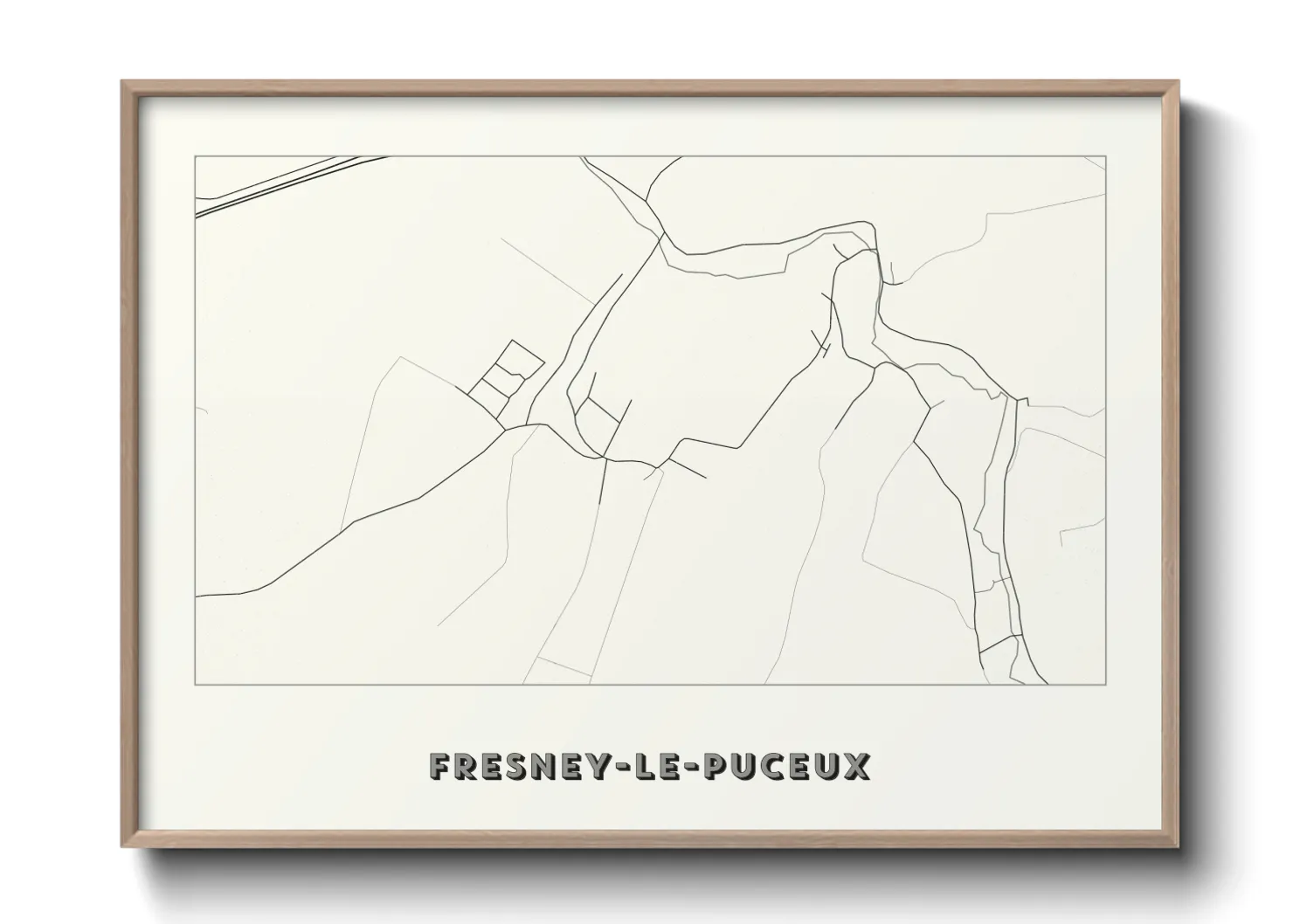 Une affiche de carte sur Fresney-le-Puceux
