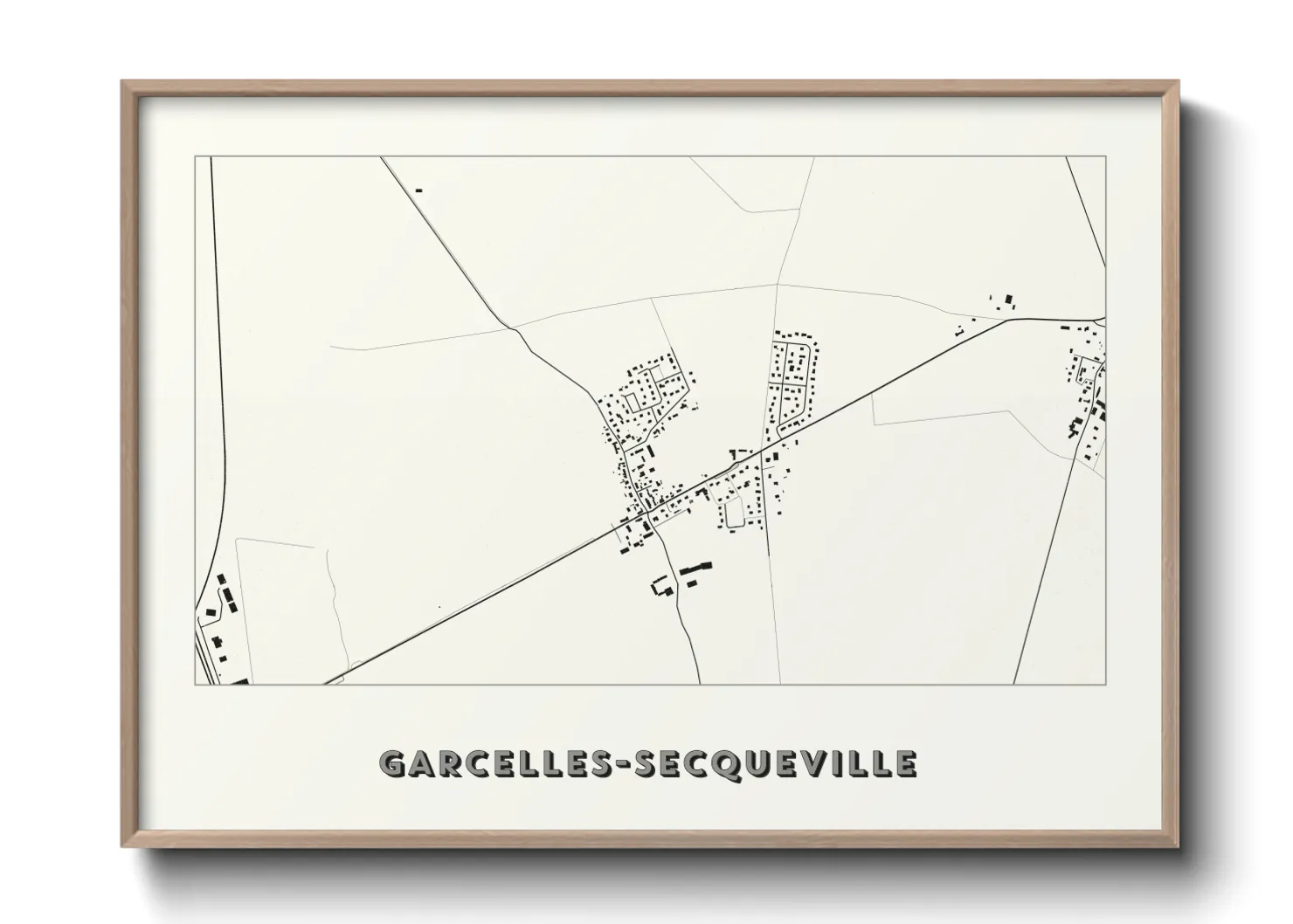 Une affiche de carte sur Garcelles-Secqueville