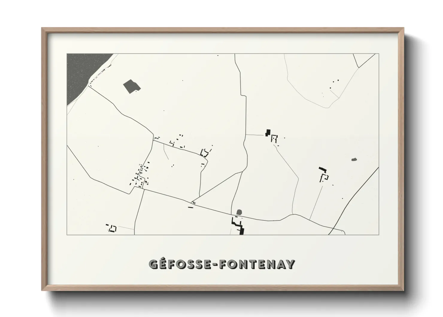Une affiche de carte sur Géfosse-Fontenay