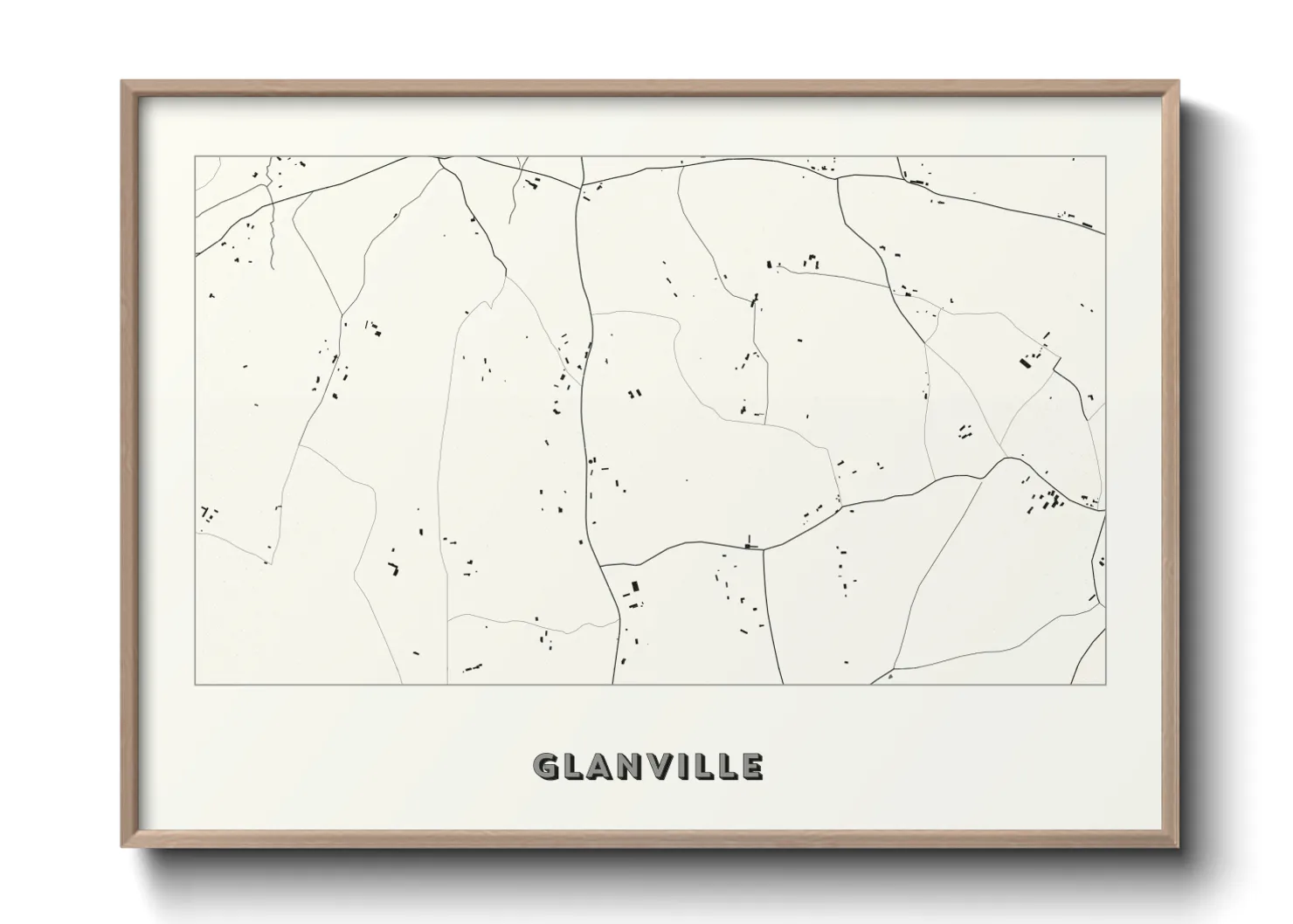 Une affiche de carte sur Glanville