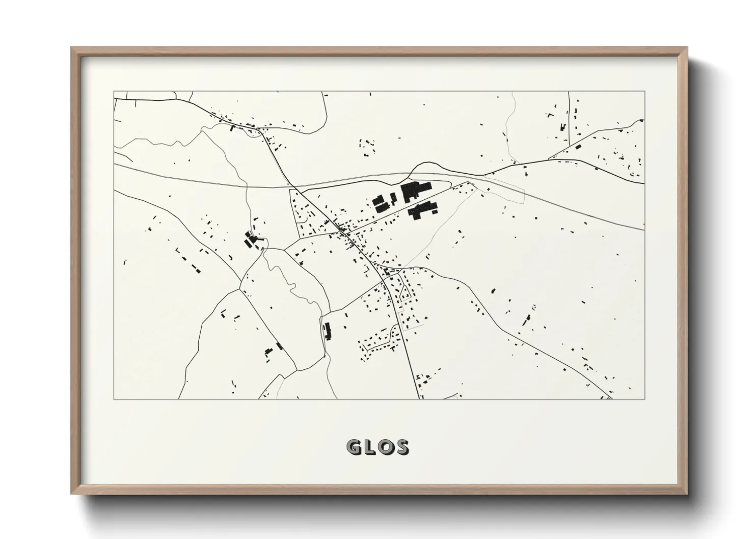 Une affiche de carte sur Glos