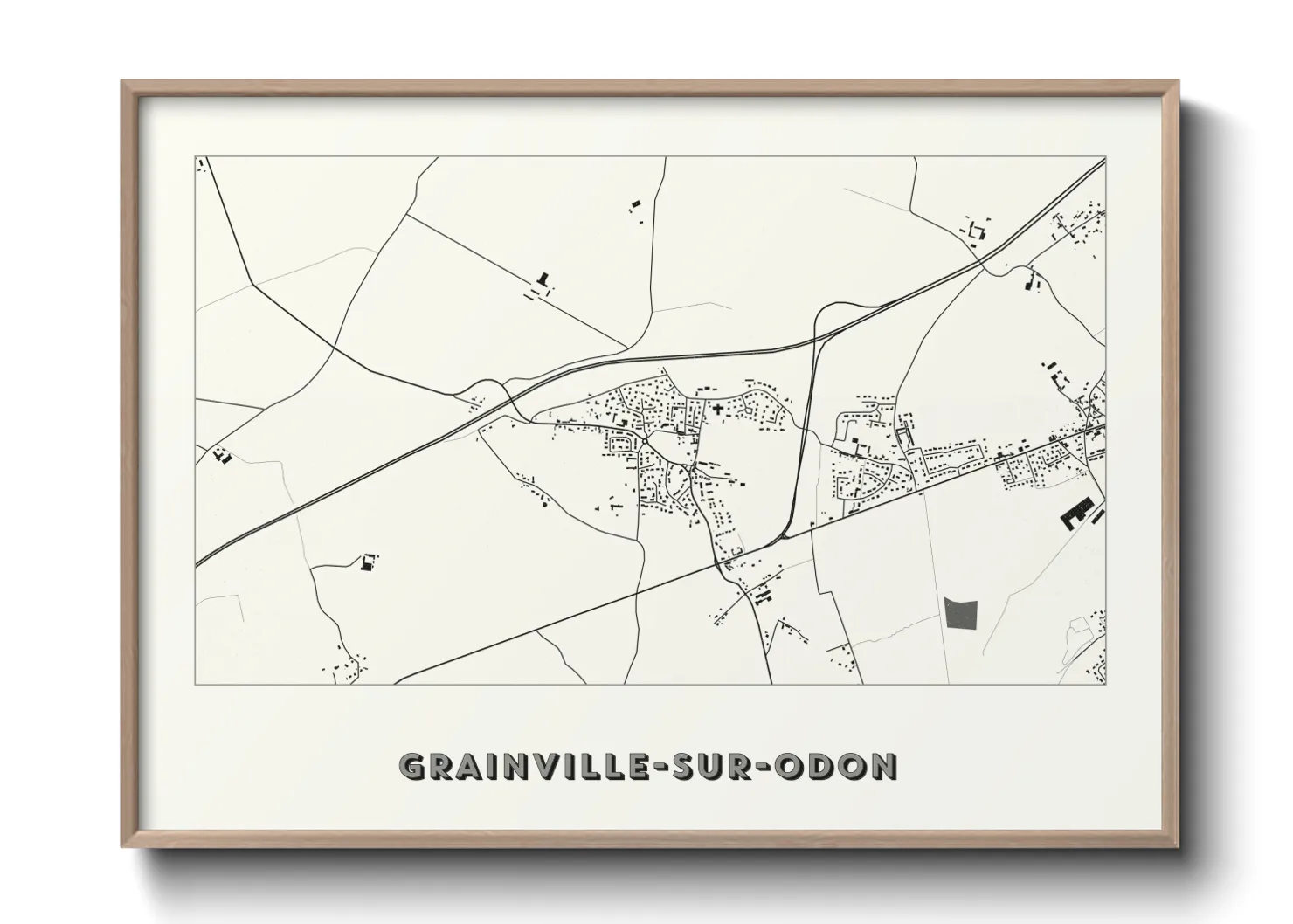 Une affiche de carte sur Grainville-sur-Odon