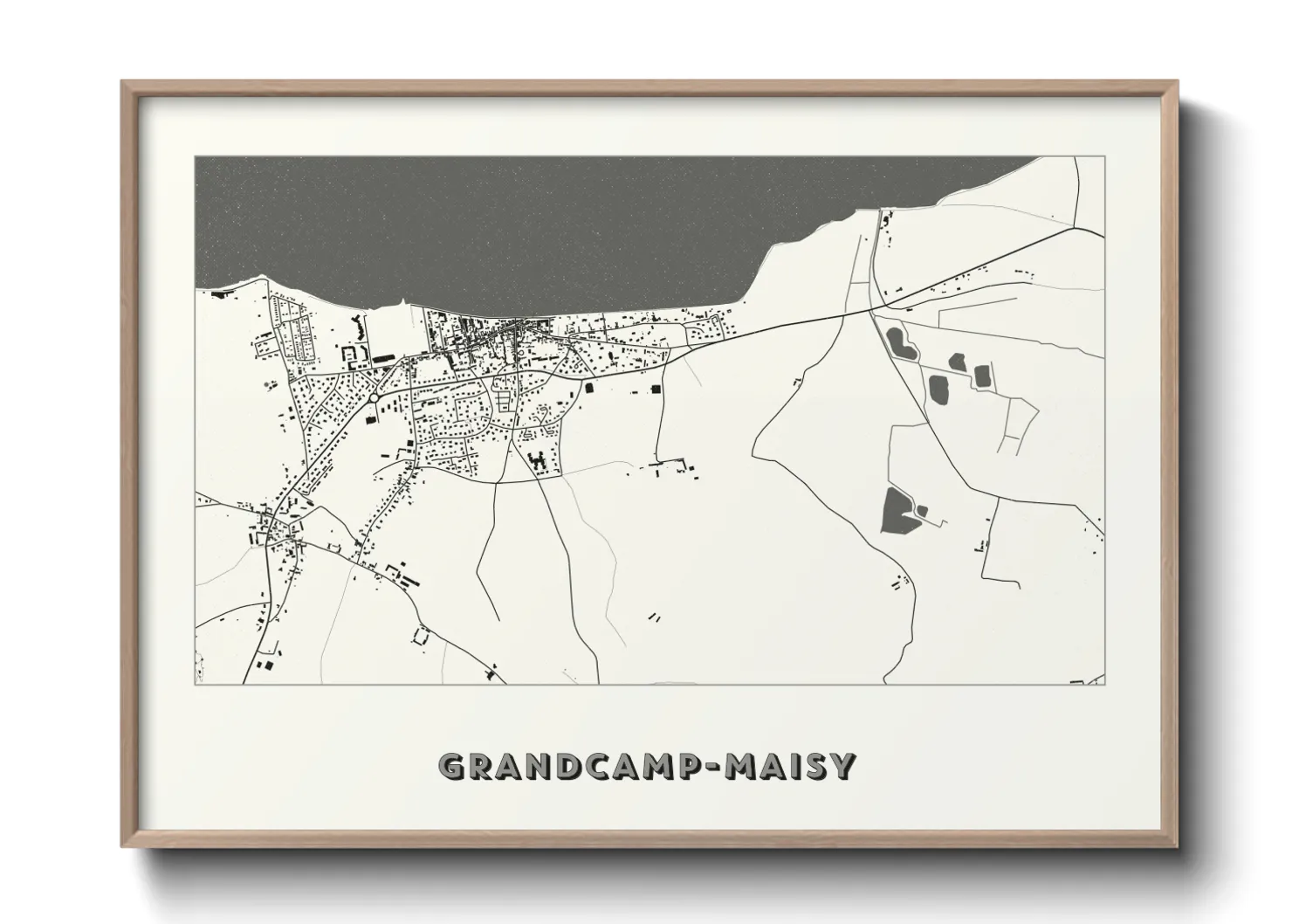 Une affiche de carte sur Grandcamp-Maisy