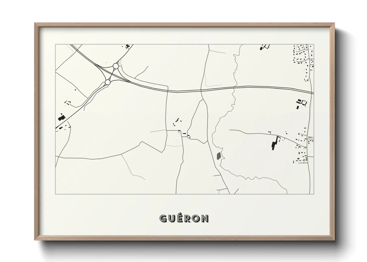 Une affiche de carte sur Guéron