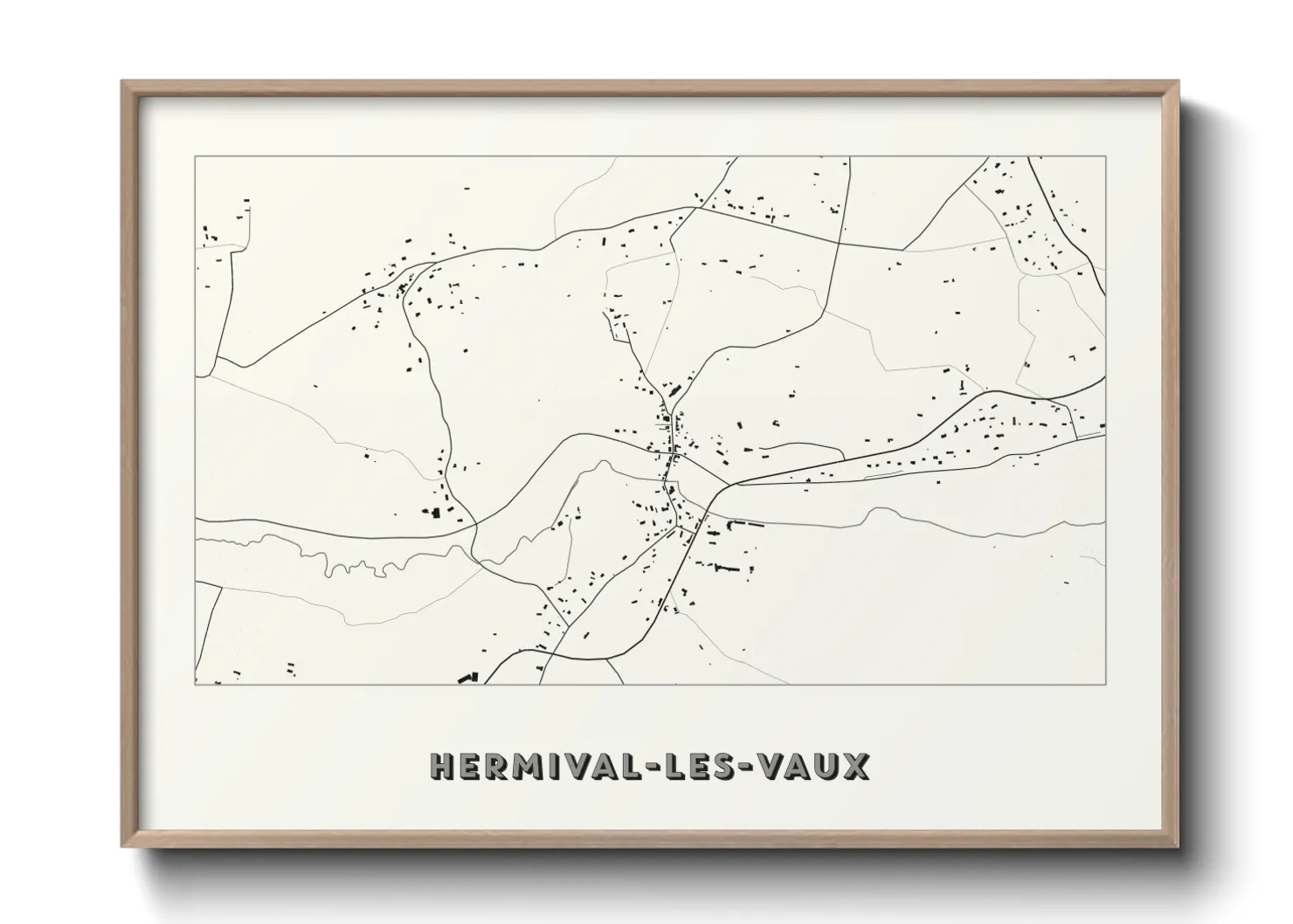 Une affiche de carte sur Hermival-les-Vaux