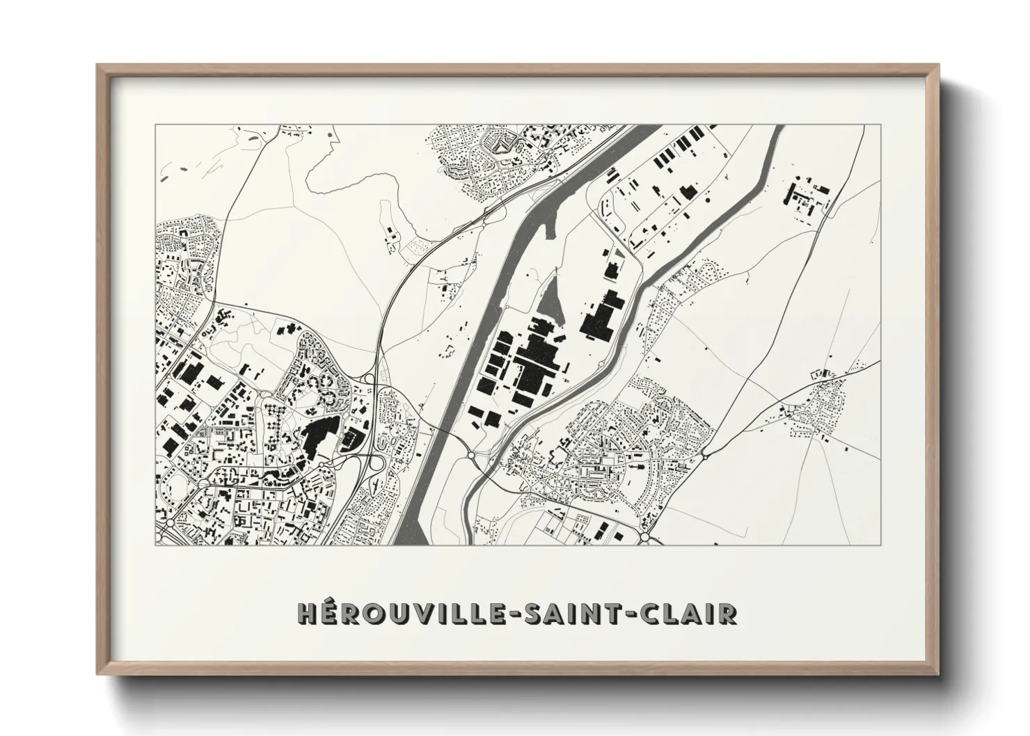 Une affiche de carte sur Hérouville-Saint-Clair