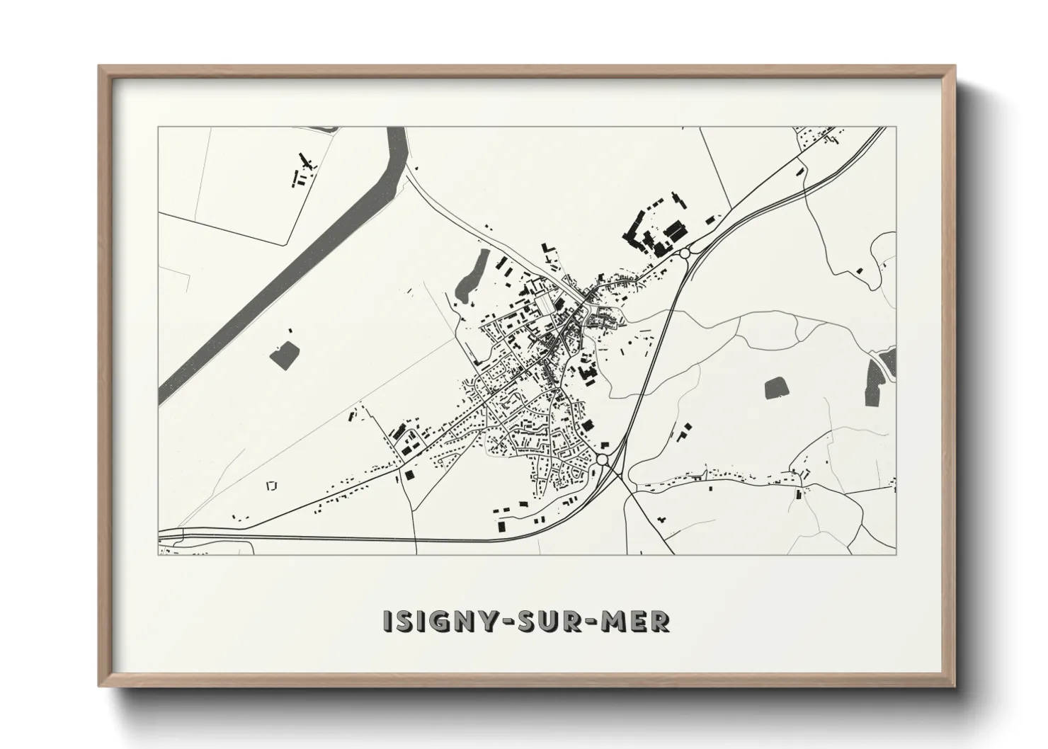 Une affiche de carte sur Isigny-sur-Mer